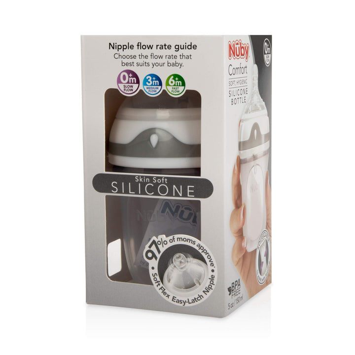 Nuby Comfort Soft Hygienic Squeezable Silicone Bottle, 5 Oz