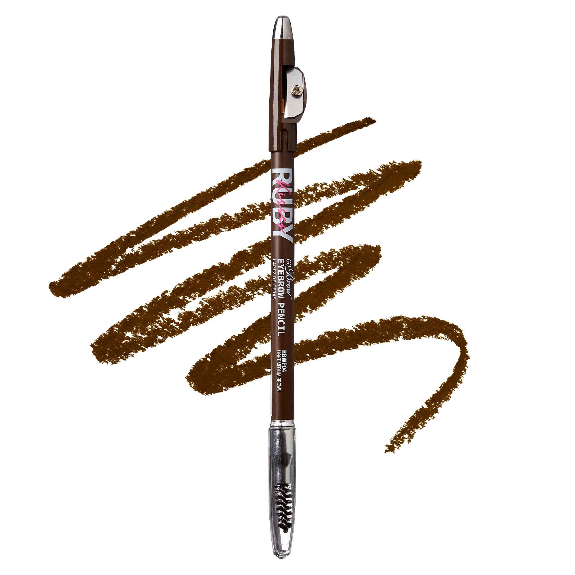 Kiss Go Brow Eyebrow Wooden Pencil Light Medium Brown(6 Pieces)