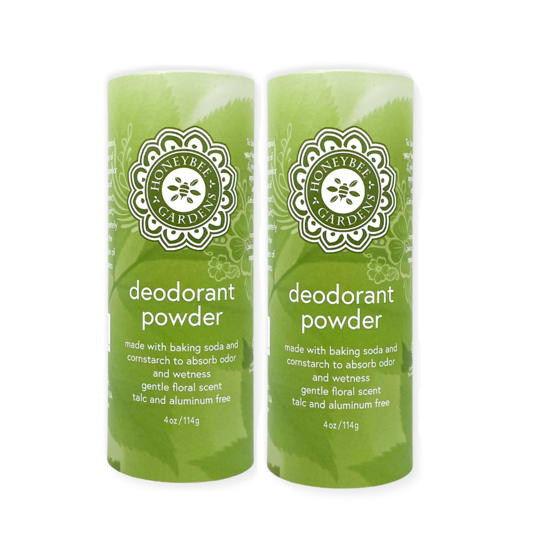 Honeybee Gardens 100% All Natural Deodorant Powder, 2 PACK | Talc Free, Gluten Free, Vegan, Non GMO