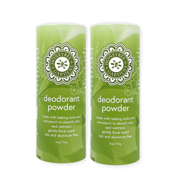 Honeybee Gardens 100% All Natural Deodorant Powder, 2 PACK | Talc Free, Gluten Free, Vegan, Non GMO