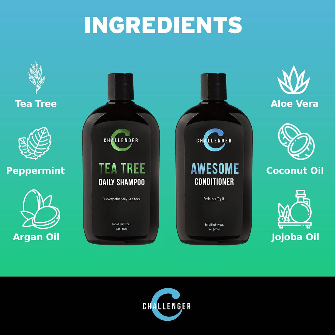 Challenger Men’s Tea Tree Shampoo & Conditioner Combo