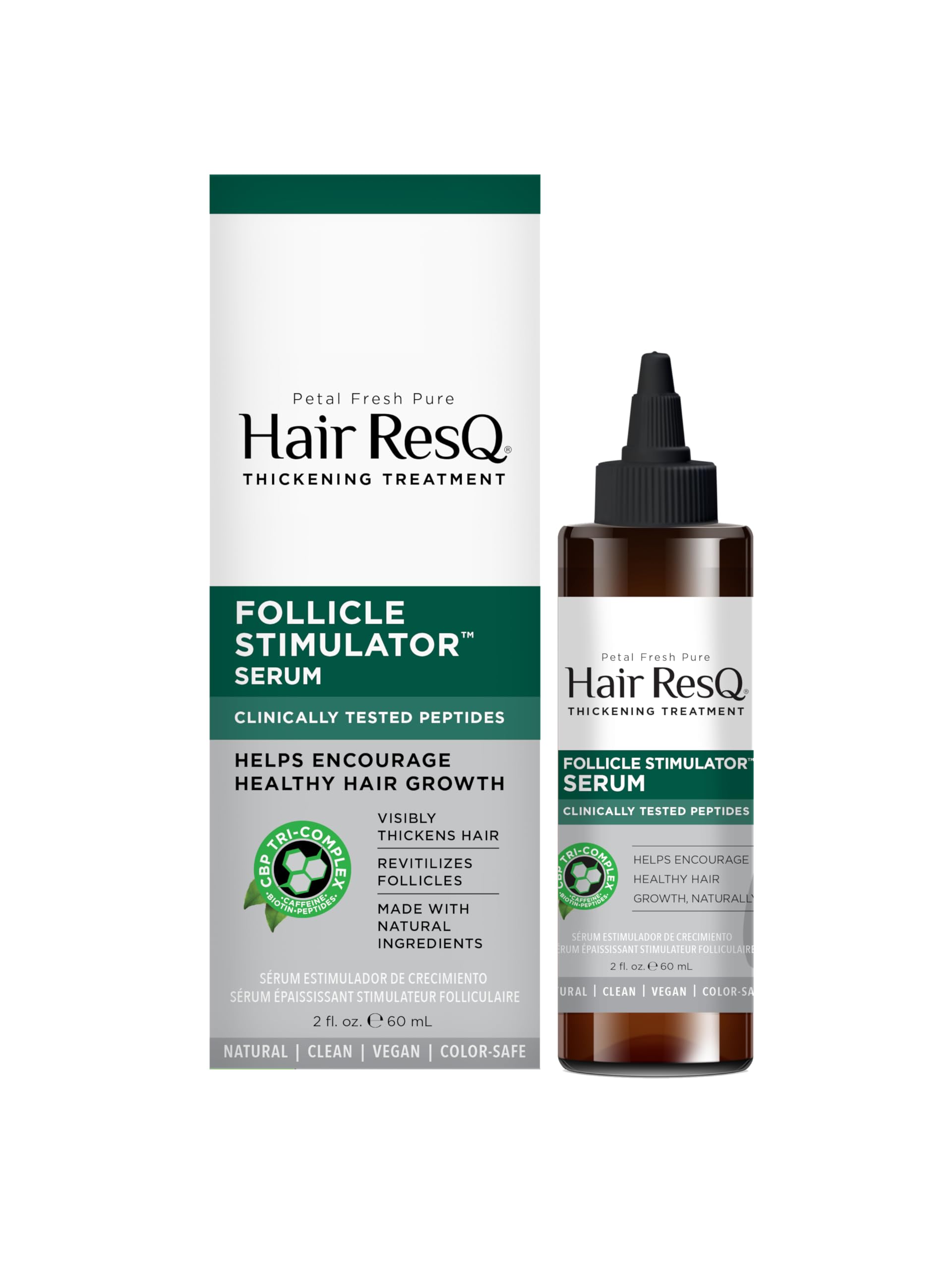 Petal Fresh Hair ResQ Follicle Stimulator - 60 ml | Hair Growth Serum With Clinically tested peptides, Biotin & Caffeine | Free of Silicones & Paraben