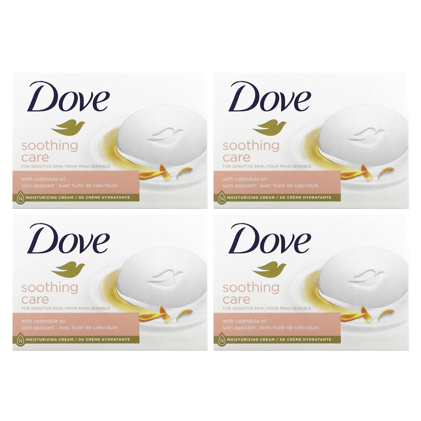 Soothing Care Soap Bar, 4 Bars, 3.75 oz (106 g) Each, Dove