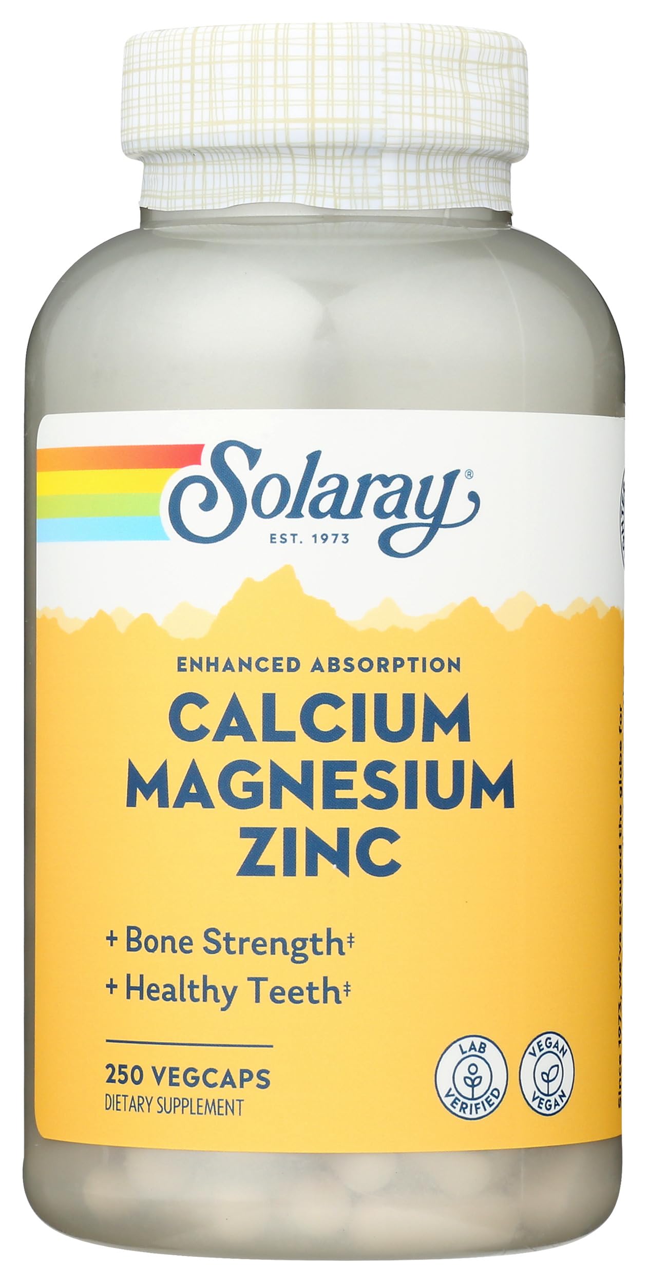 Solaray Calcium, Magnesium, Zinc Capsules, 250 Count