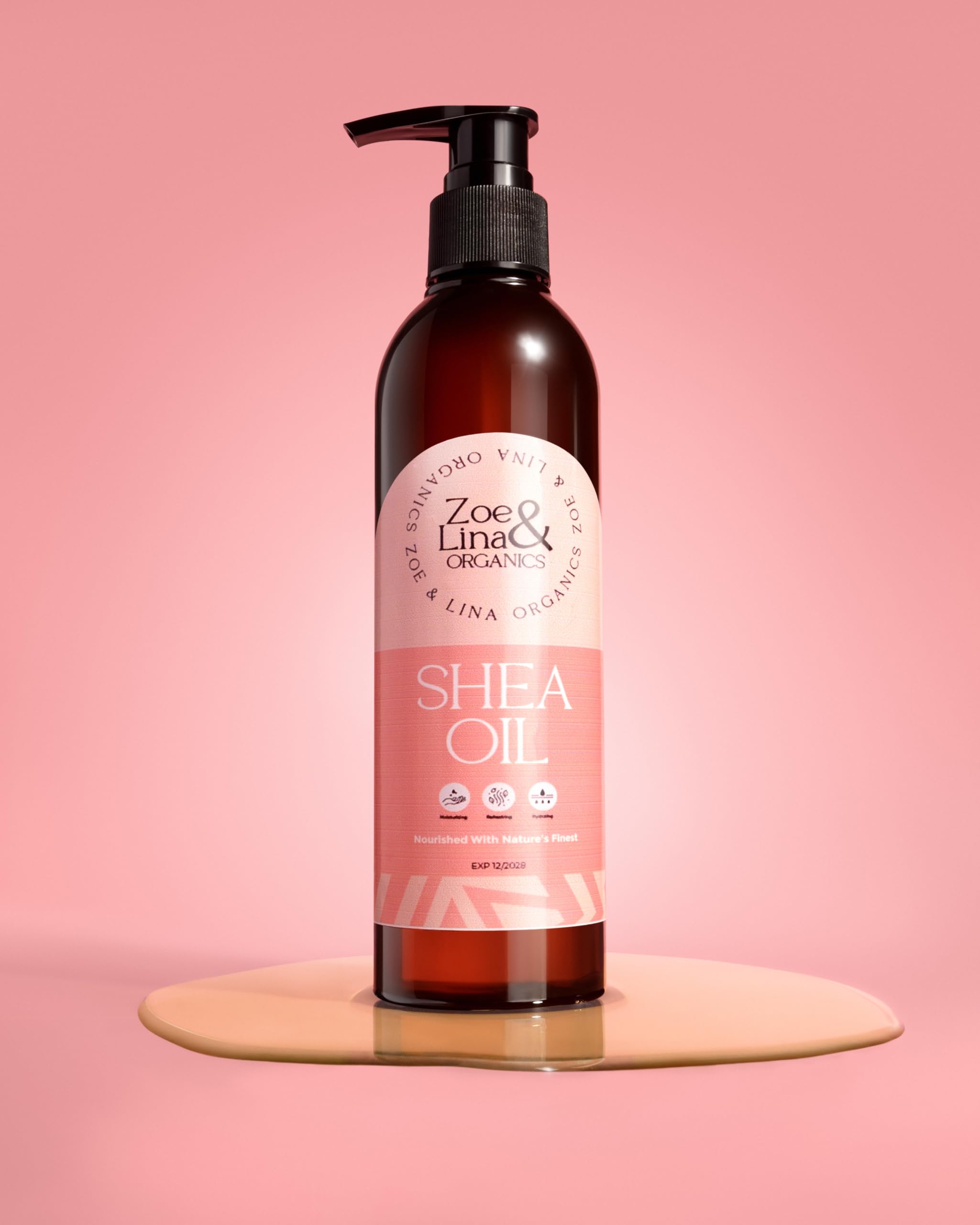 Zoe & Lina Organics Shea Oil, 100% Pure and Natural, Nourishing Body Oil