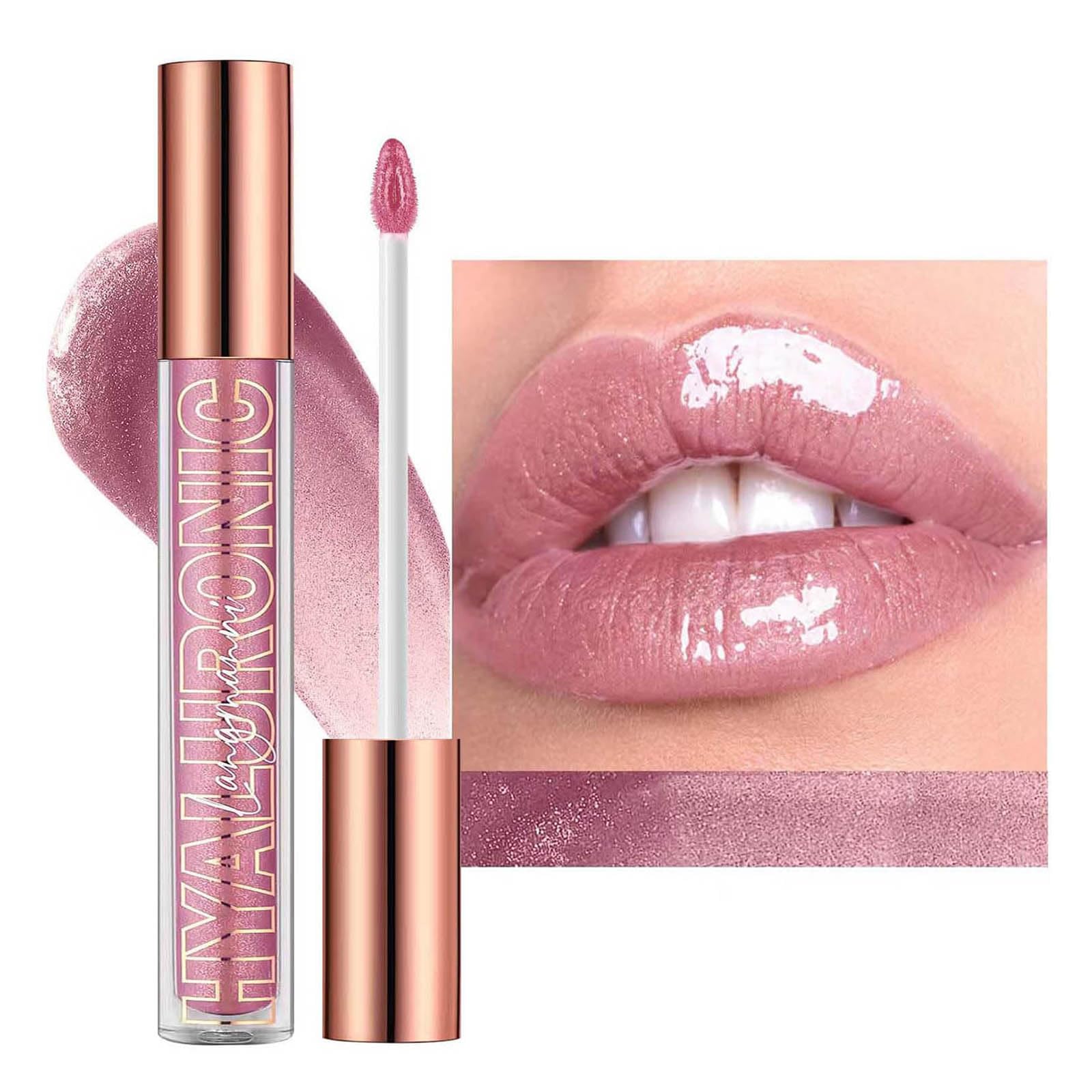 Nude Pink Lip Gloss Lip Plumper Gloss Tinted Glitter Lipgloss Lip Oil Teens Moisturizing Lipstick Lip Balm High Shine And Vegan Plumping Lip Gloss For Women Girls Long-Lasting Dry Lip Care (03)