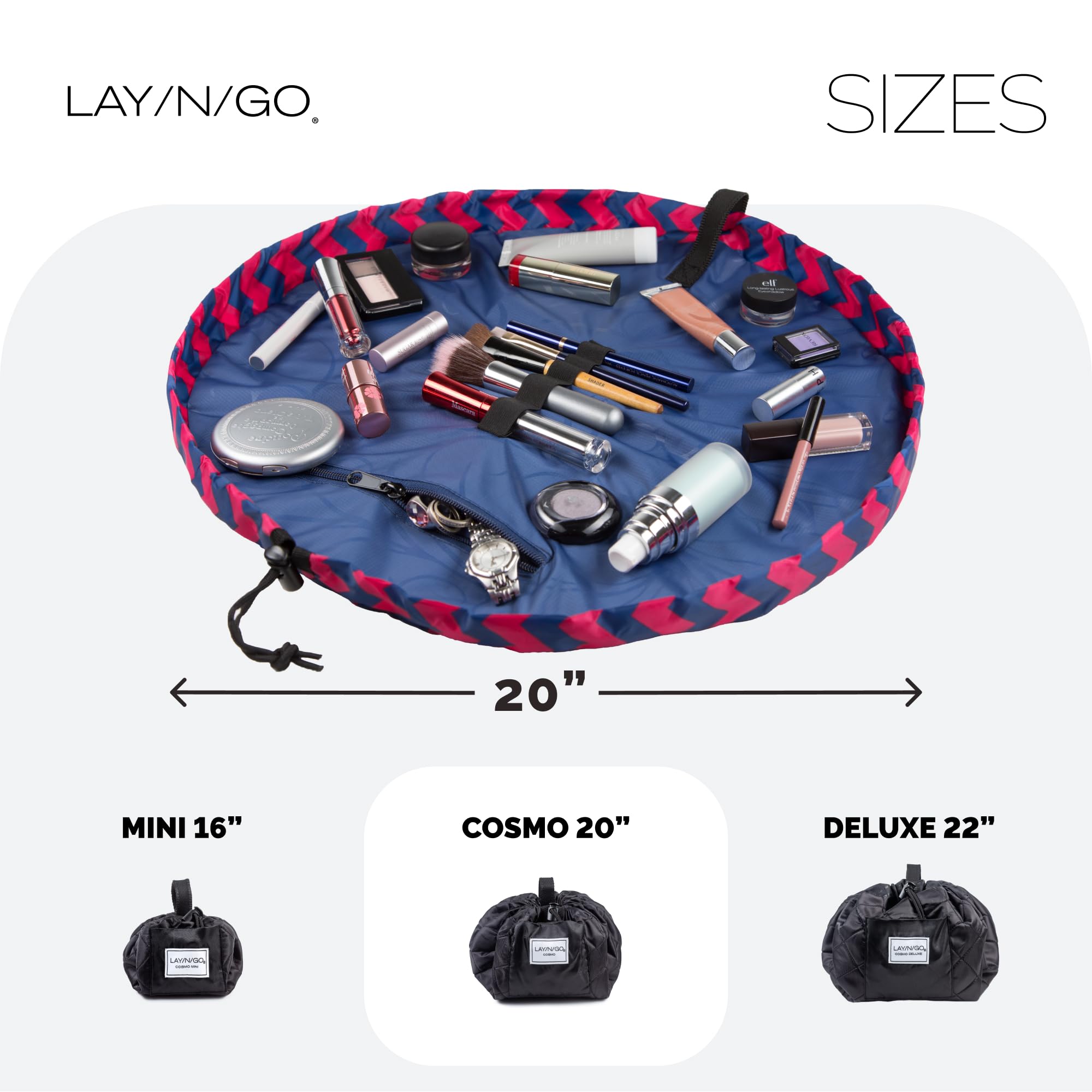 Pink Chevron, 20 : Lay-N-Go Cosmo (20) Cosmetic Bag