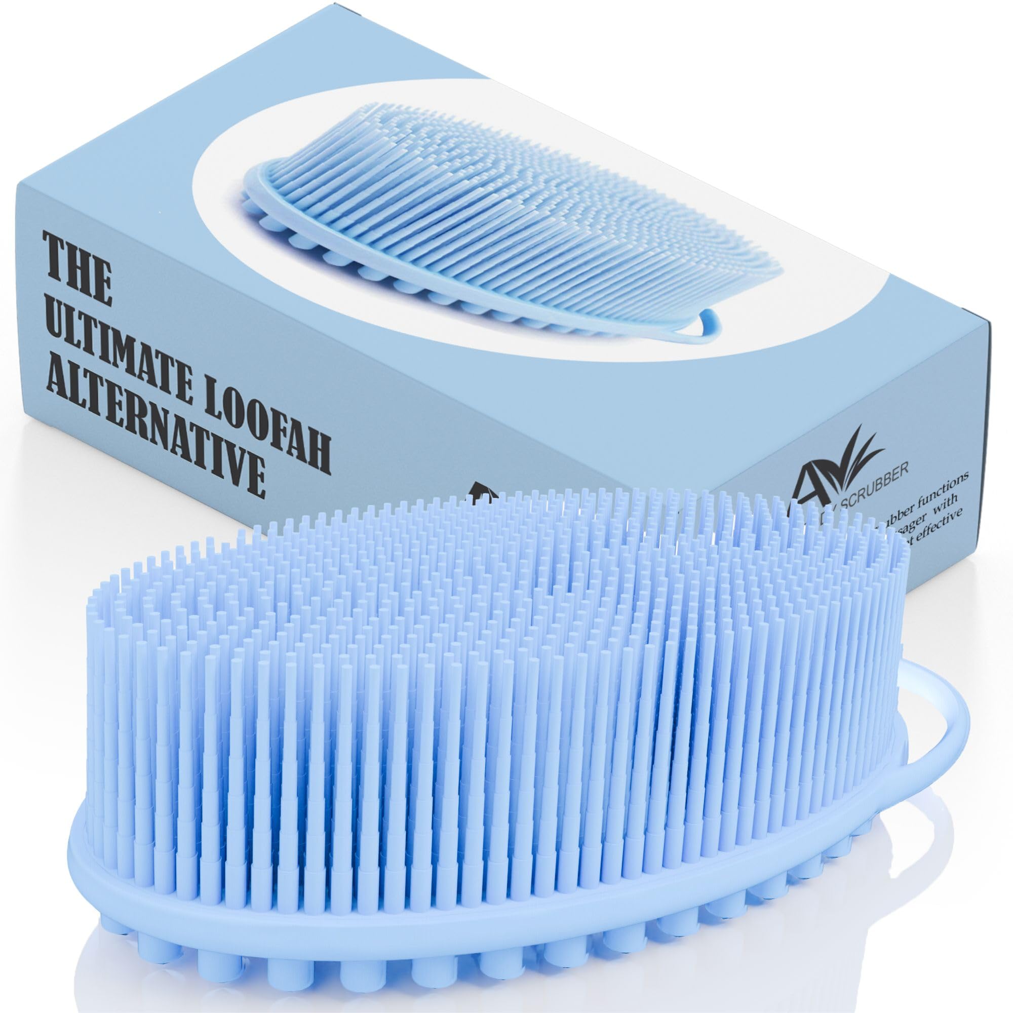 Avilana Silicone Body Scrubber – Dual-Sided Exfoliator for Men & Women, Gentle Loofah Alternative, Easy-to-Clean Silicone Shower Scrubber