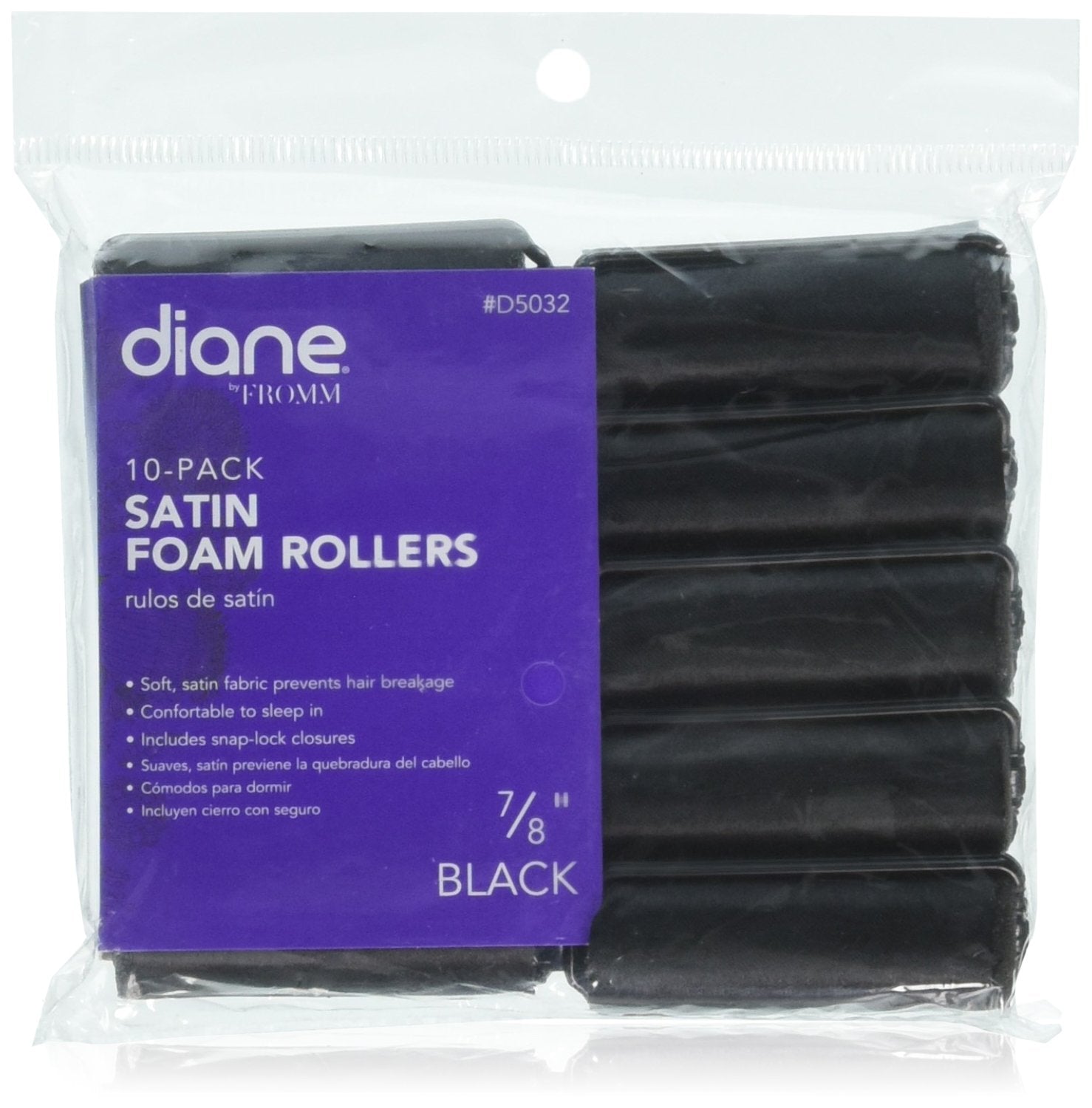 7/8 Inch : Diane Satin Foam Rollers, 7/8 Inch, 10 Count