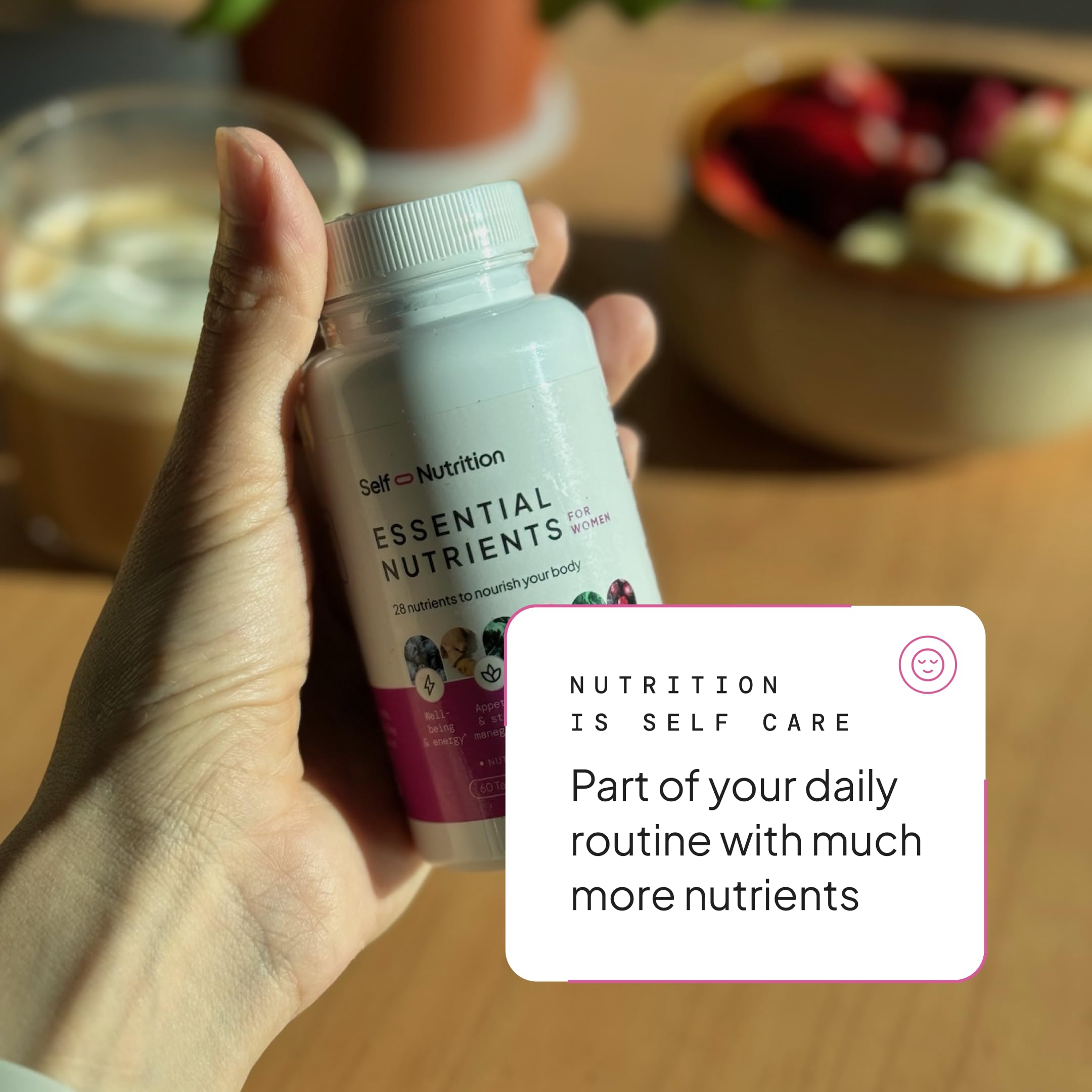 SELF NUTRITION Vegan Multivitamins for Women -Expert Designed 28 Nutrients – Boost Energy, Sleep, Skin & Reduce Cravings - Womens Multivitamin, Keto, Vegan,Gluten Free, Keto- USA, 2-Month Supply