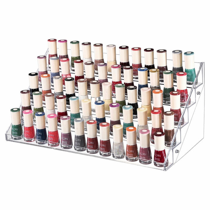 Cq acrylic 48 Bottles of 6 Layers Clear Nail Polish Rack,Nail Polish Storage Organizers And Storage Box,Clear Paint Bottles Holder And Essential Oil Organizer,Pack of 1