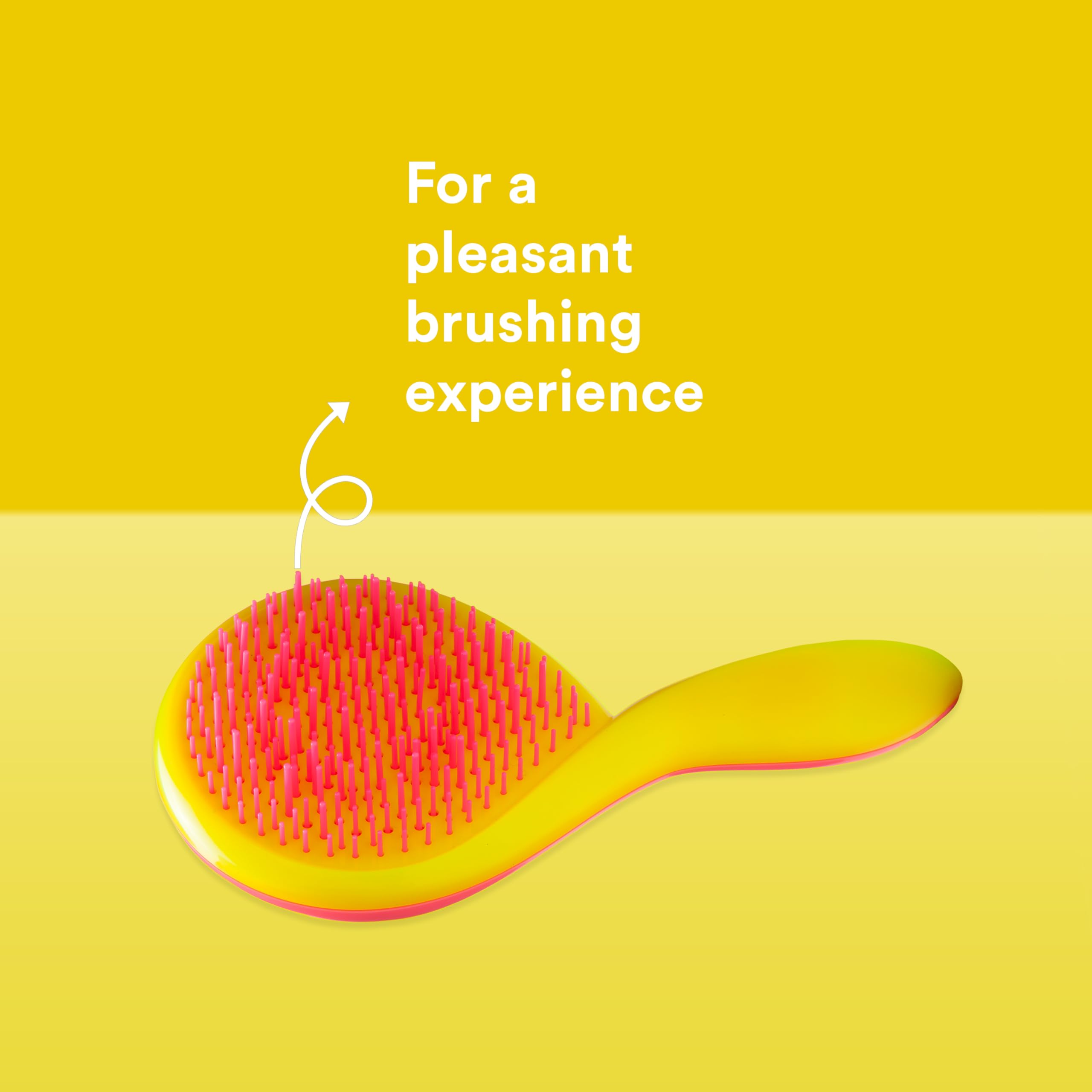 Michel Mercier Detangling Hair Brush - Girlie Hairbrush for Kids - Specially Designed for Young Hand - Yellow (Fine Hair)