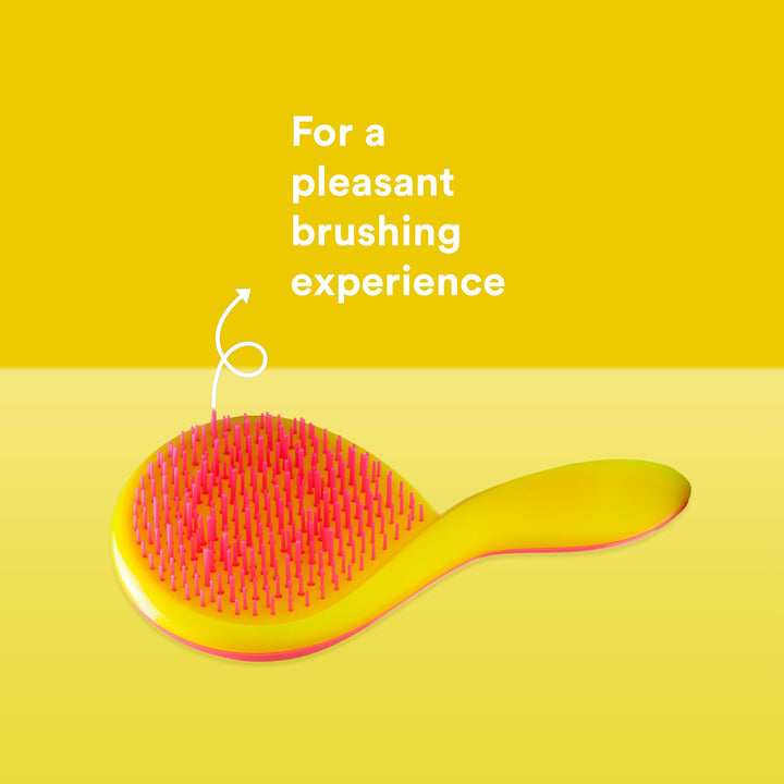 Michel Mercier Detangling Hair Brush - Girlie Hairbrush for Kids - Specially Designed for Young Hand - Yellow (Fine Hair)