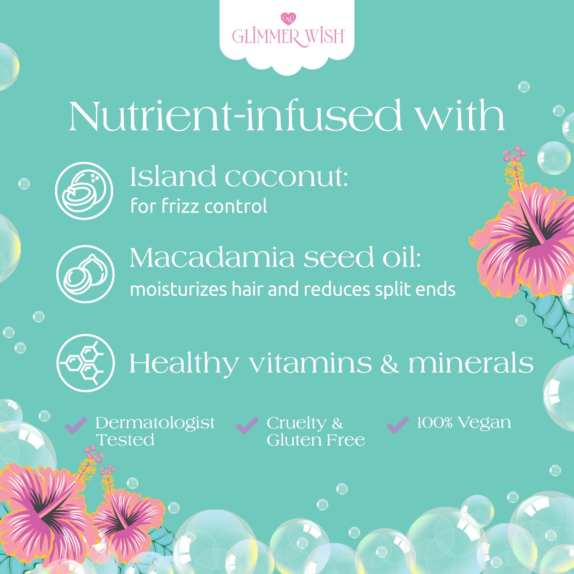 Glimmer Wish Mermaid Hair Detangler Spray – Leave-In Conditioner for Kids & Women, Tangle-Free Hair Care, Detangling Spray, 5 fl oz