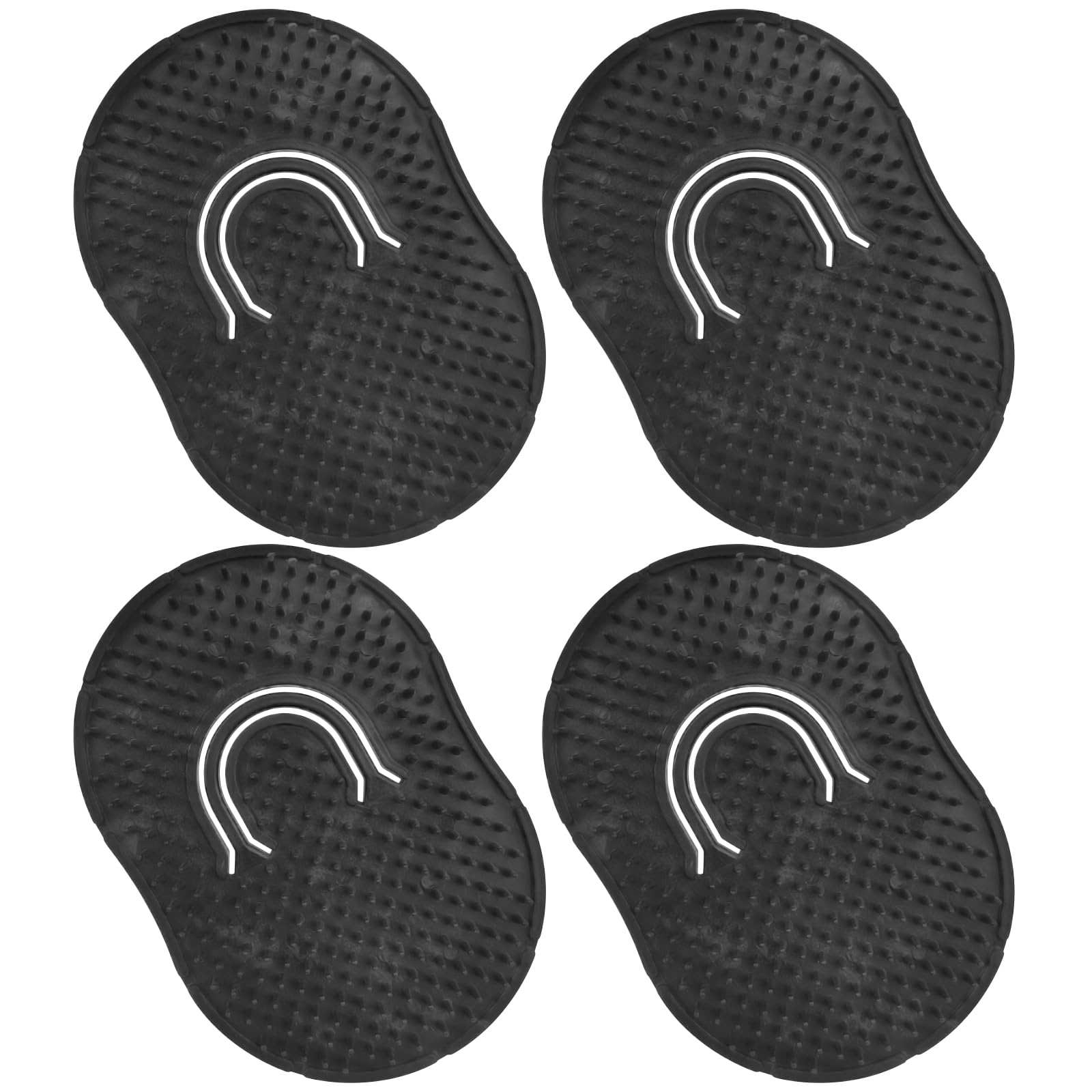 4-Pack Pocket Palm Combs – Versatile Shampoo and Massage Hair Brush Combs, Scalp Massager, Wave Brush for All Hair Types, Portable, Durable (Black)