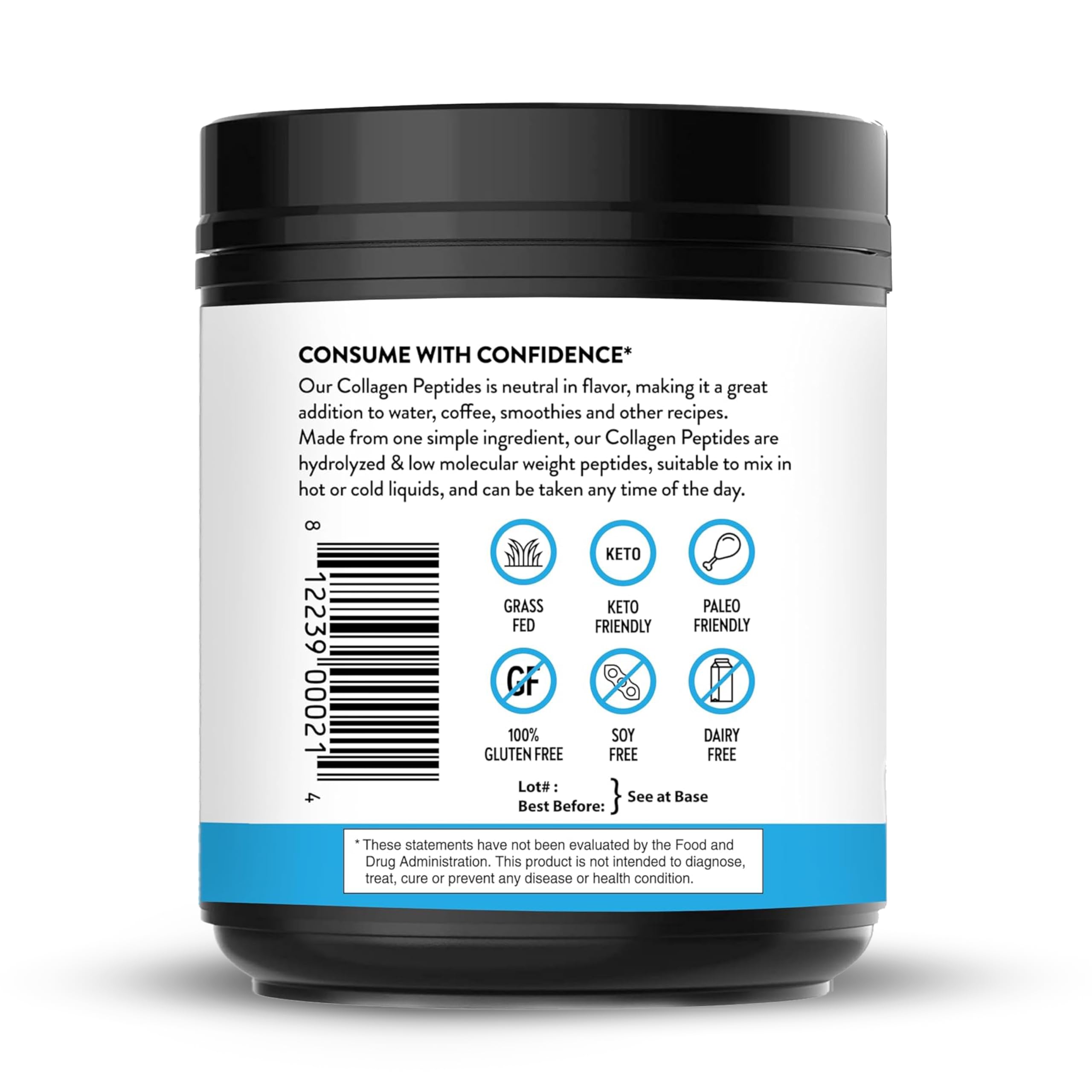 Sandhu's Collagen Peptides Powder|1 lb, 22 Servings Unflavored| Grass-Fed Hydrolyzed Bovine Collagen |Made in USA| Supports Youthful Skin, Hair, Nails, Mobility, Flexibility, Joint & Bone Health