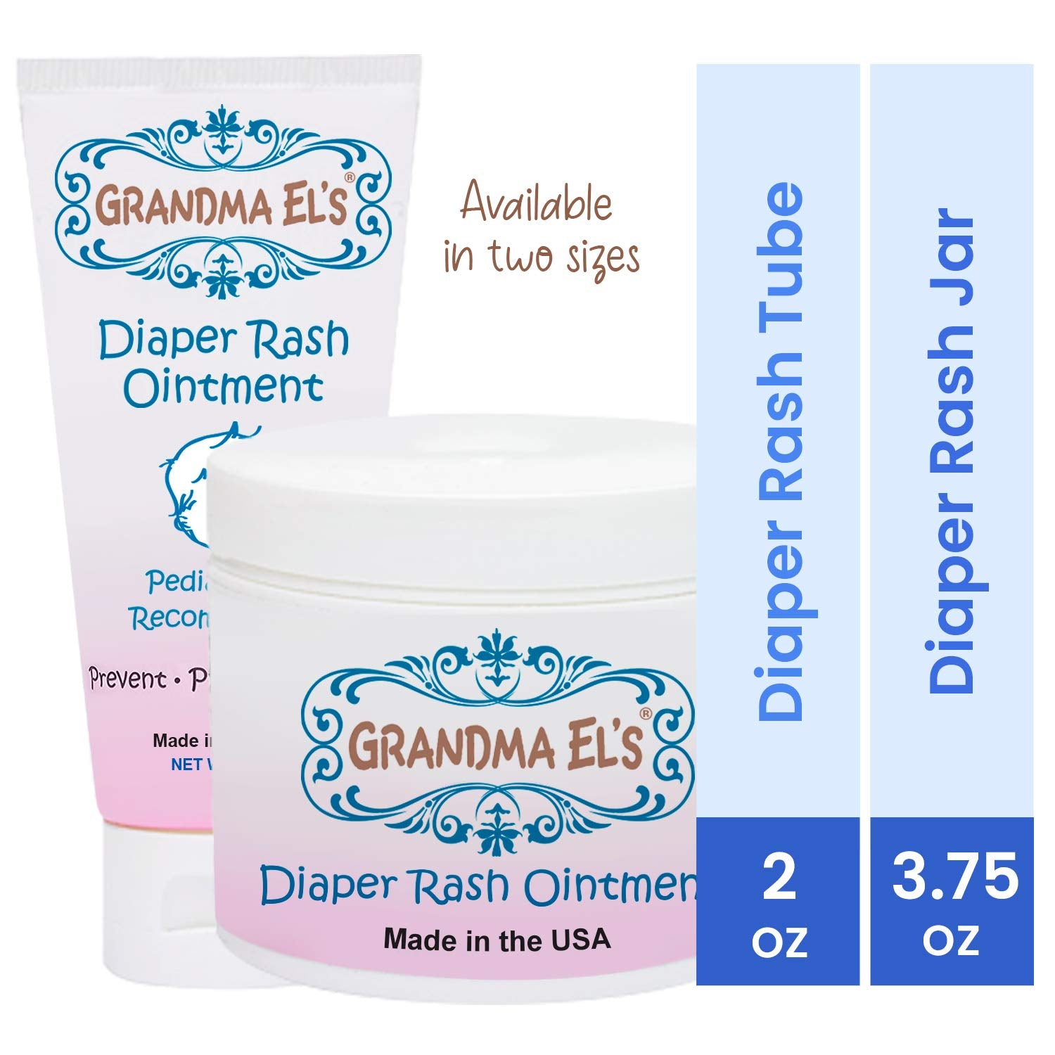 Grandma El’s Diaper Rash Ointment – Gentle Protection & Relief for Baby’s Delicate Skin – Pediatrician-Approved Moisturizing Barrier – Safe for Cloth & Disposable Diapers – 3.75 oz Jar