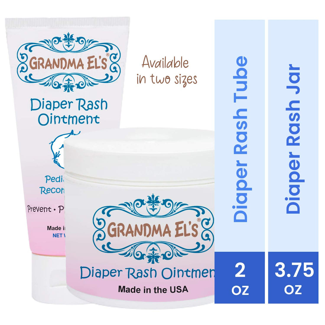 Grandma El's Diaper Rash Ointment Helps in Healing Irritating Chaping Relieve & Prevent Diaper Rash Soothens & Soften baby's SKin, 2 Ounce Tube