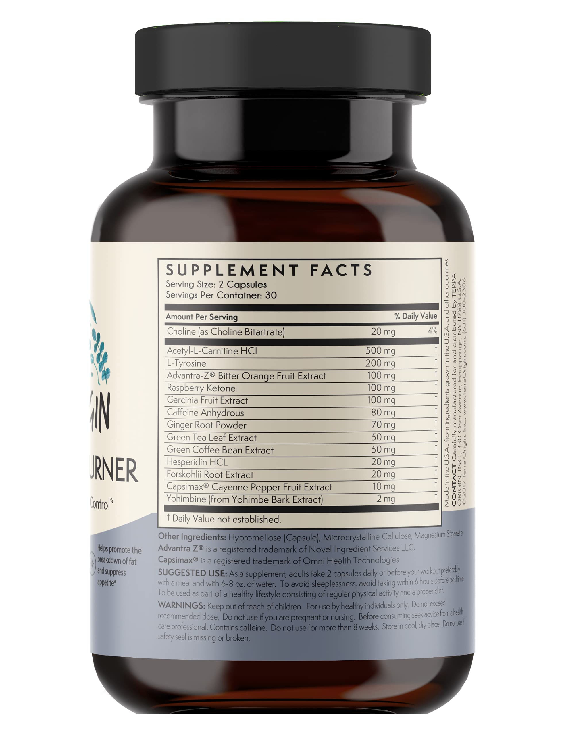 TERRA ORIGIN Metabolism Boost & Fat Loss - Amino Acids and Natural Plant Extracts to Increase Energy & Metabolism, Block Cravings, Stop New Fat Storage*