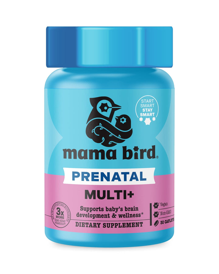 Best Nest Wellness Mama Bird Prenatal Multi Plus - Prenatal Care Supplement Supports Brain & Digestive Health - Vegan Multivitamin with L-Methylfolate, Probiotics & More - 30 Caplets (30 Servings)