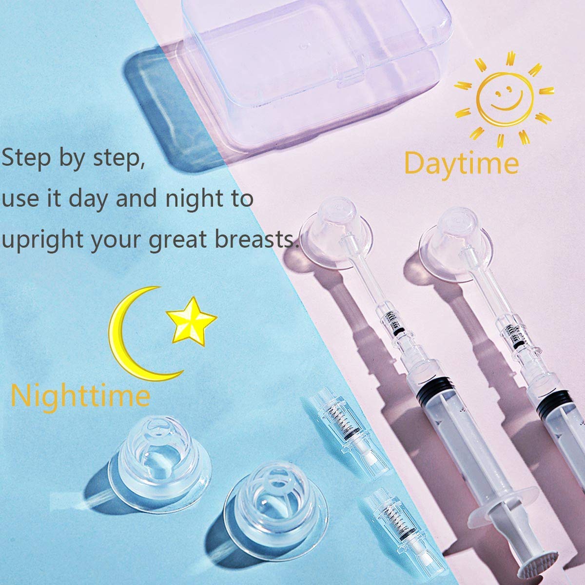 Gipizi Inverted Nipple Corrector Puller 2 PC Nipple Aspirator Corrector Women Nipple Suckers for Flat Nipples