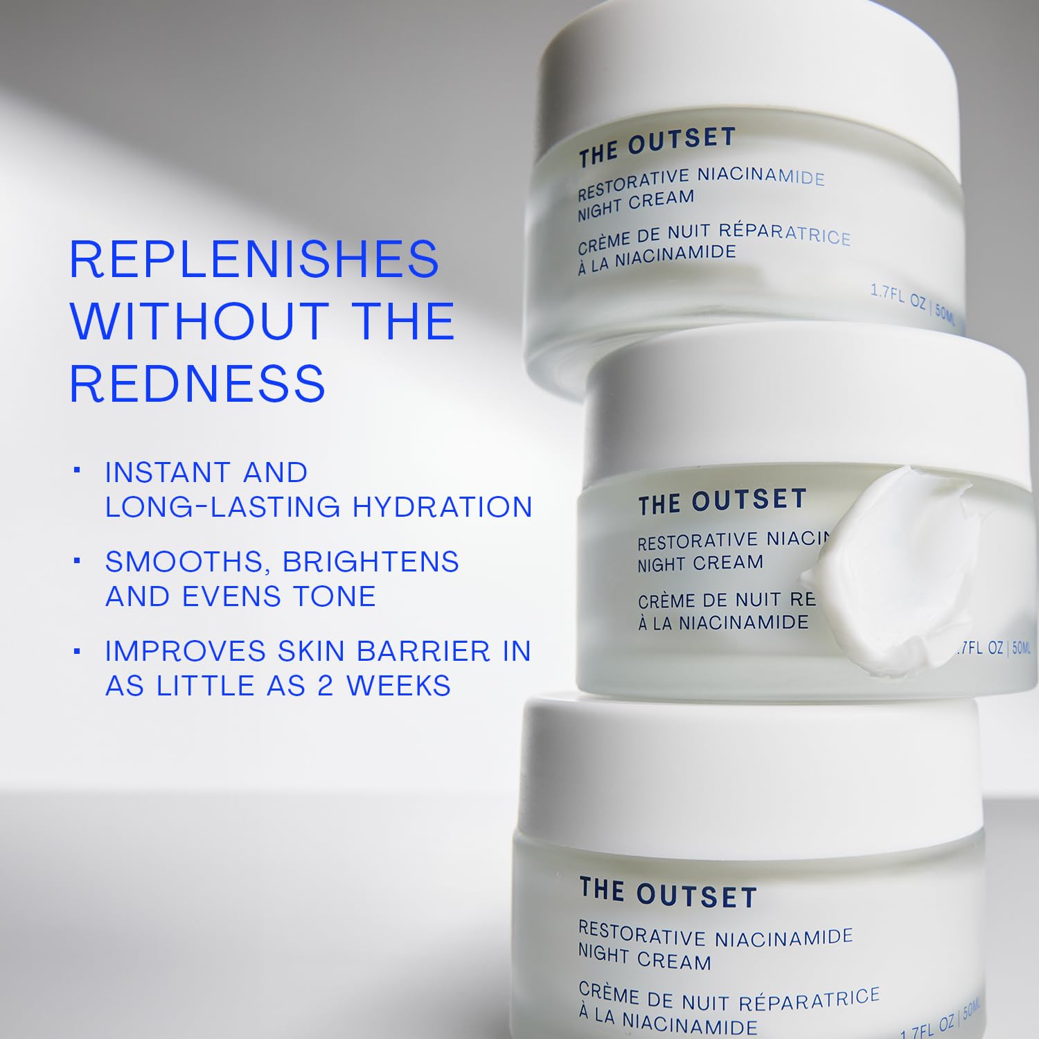 The Outset Restorative Niacinimide and Bakuchiol Night Cream - Gentle Fragrance Free Anti-Aging Moisturizer - Wrinkle reducing - Clean, Vegan, Gluten Free - All Skin Types, Sensitive Skin - 1.7 fl oz