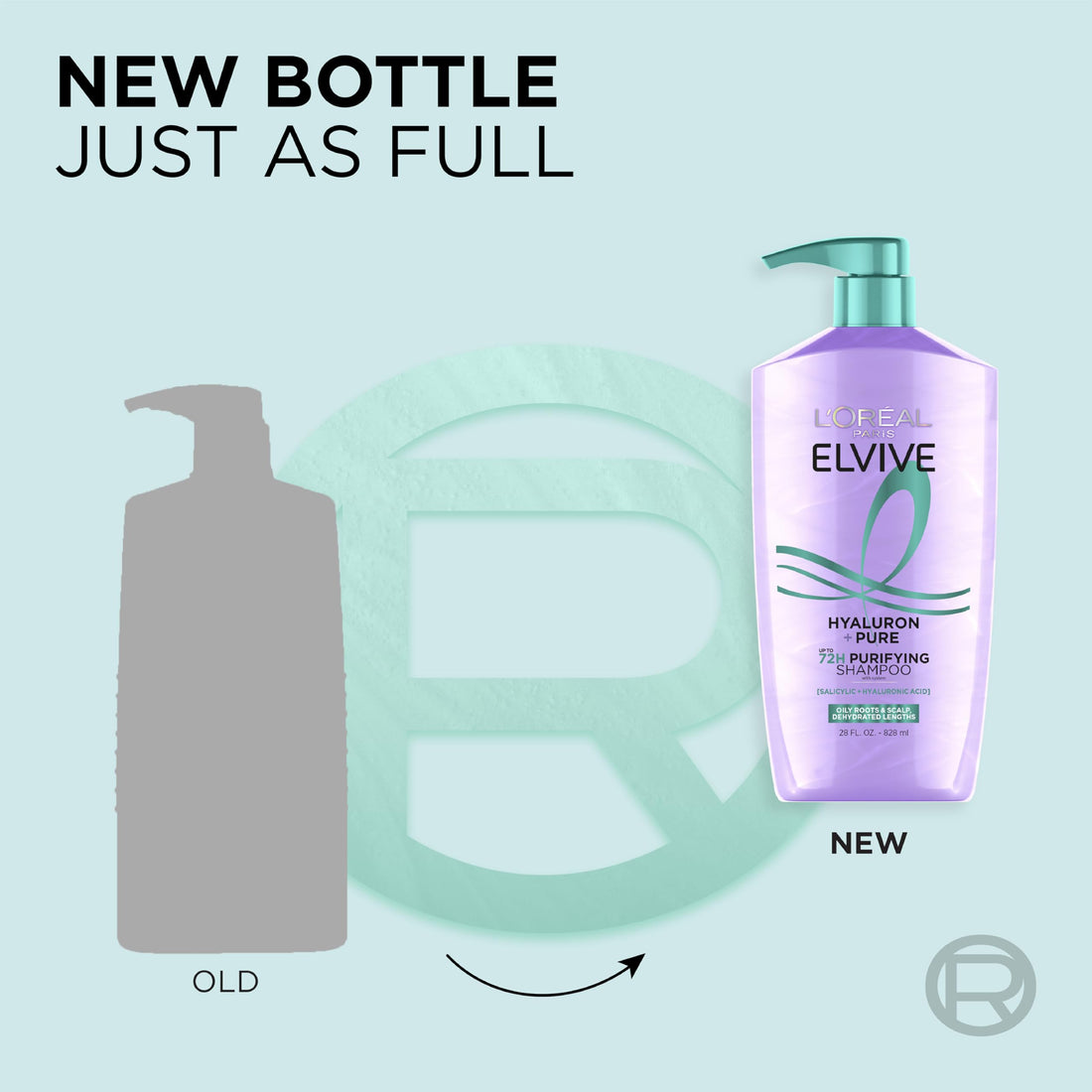 L'Oreal Paris Elvive Hyaluron + Pure Shampoo and Conditioner Set, Clarifying Shampoo and Rehydrating Conditioner with Salicylic Acid and Hyaluronic Acid, 1 Kit