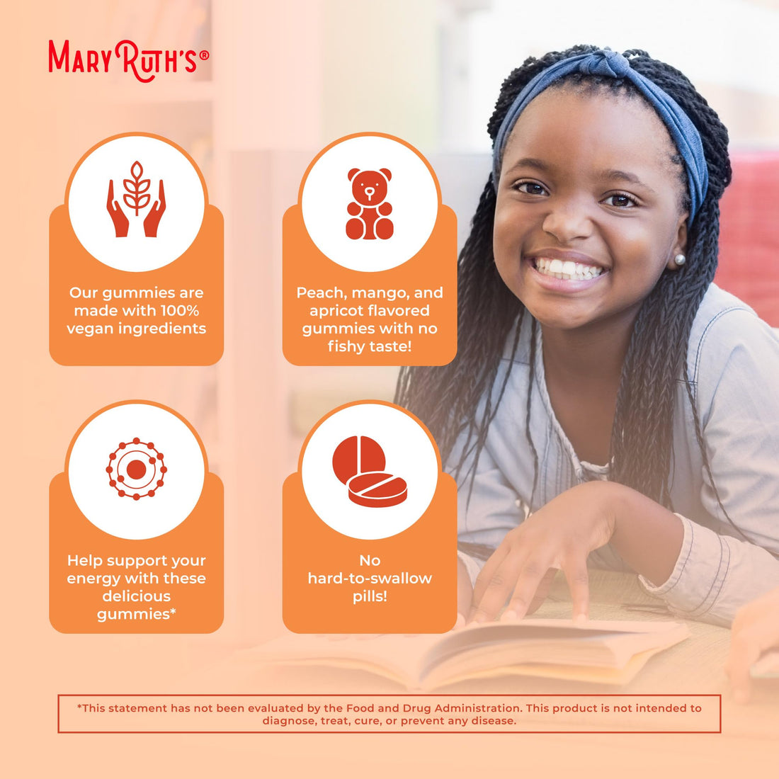 MaryRuth Organics Vegan Omega 3 6 7 9 Gummies | Up to 4 Month Supply | Omega 3 Supplement with Flaxseed Oil | Omega 3 Gummies | No Fish Taste | Non-GMO | 120 Count