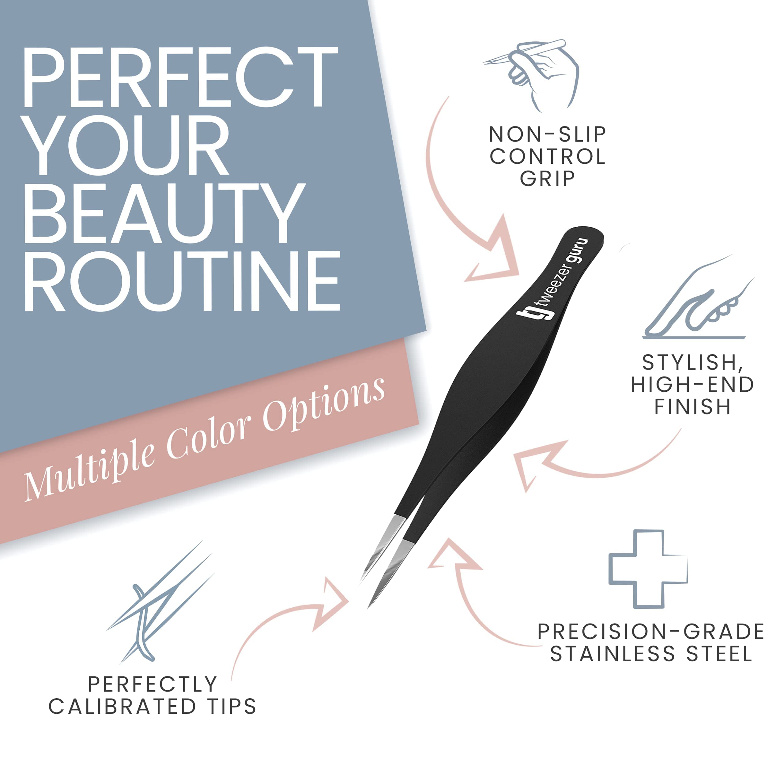 Tweezer Guru Yellow: Tweezers For Ingrown Hair By Tweezerguru - Best Stainless Steel Professional Pointed Tweezer â€“ Precision Eyebrow And Splinter Removal Tweezers (Yellow)