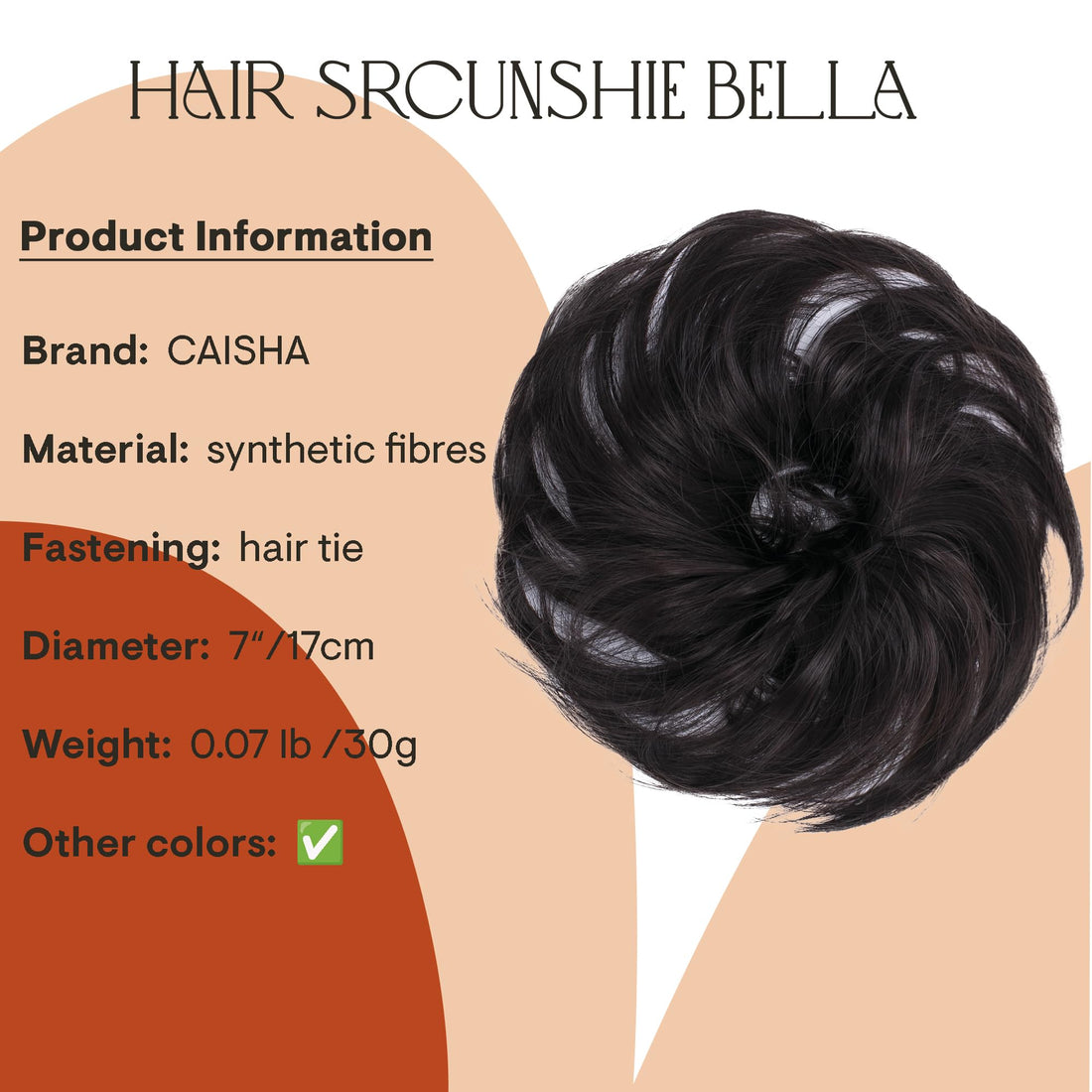 dark brown 4A : PRETTYSHOP Scrunchie Bun Up Do Hair piece Hair Ribbon Ponytail Extensions Wavy Curly or Messy Various Colors(dark brown 4A)