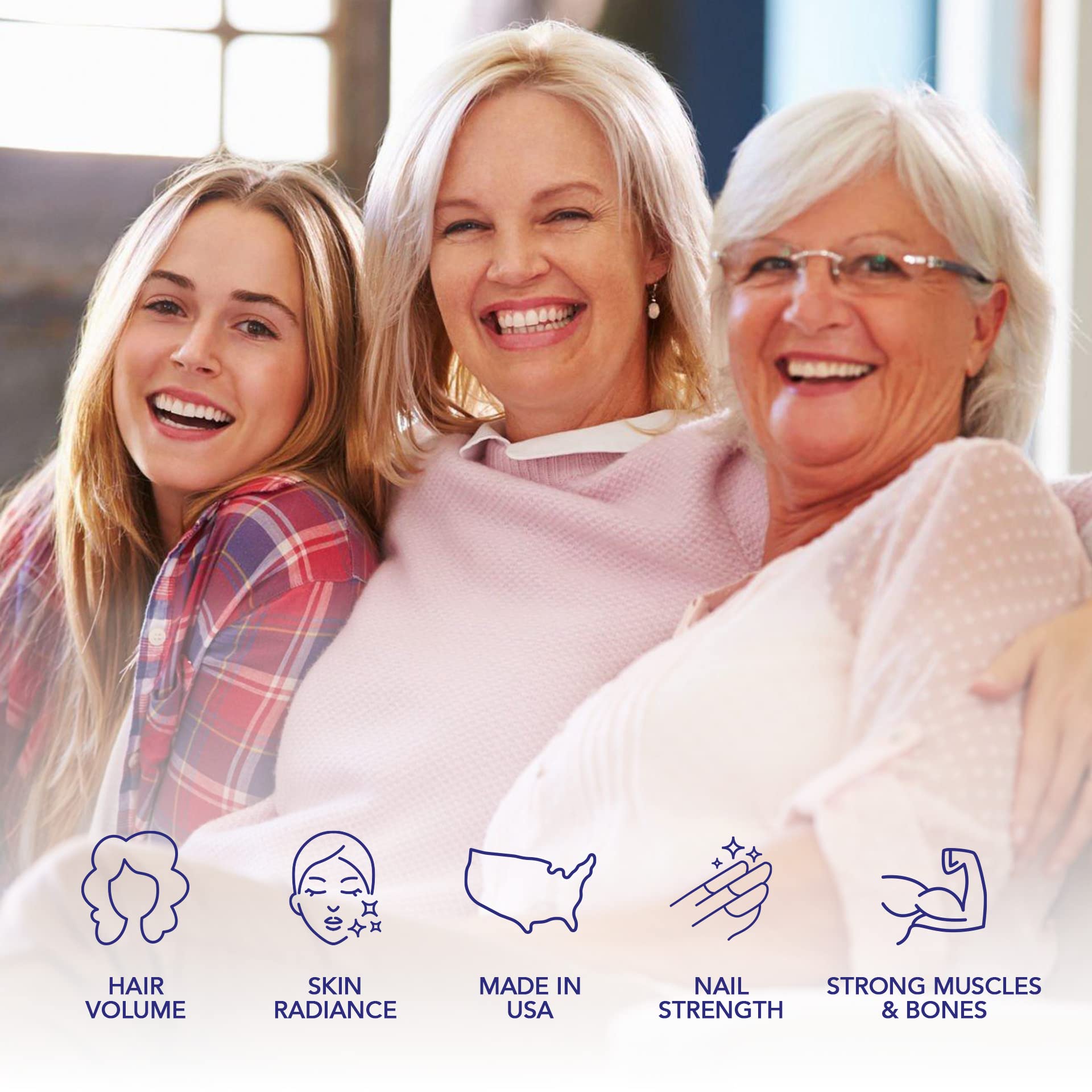 Biotin and Collagen Vitamins + Keratin with Folate - Hair Loss Treatments for Women & Men - Follicle, Skin and Nails Supplements for Hair Growth & Postpartum Support - GMO Free & Gluten Free (60 Caps)