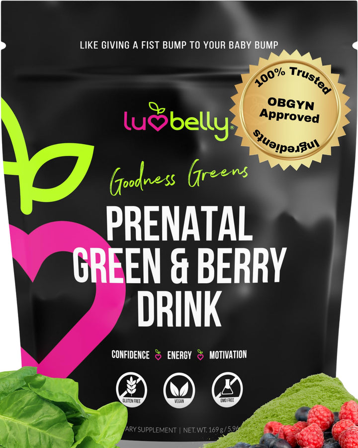 Greens for Pregnant Women - Safe Prenatal Greens Powder - OBGYN Approved Fertility & Pregnancy Supplements - Organic Pregnancy Green Powder - Yummy Prenatal Energy & Hydration Drink Mix - 24 Servings