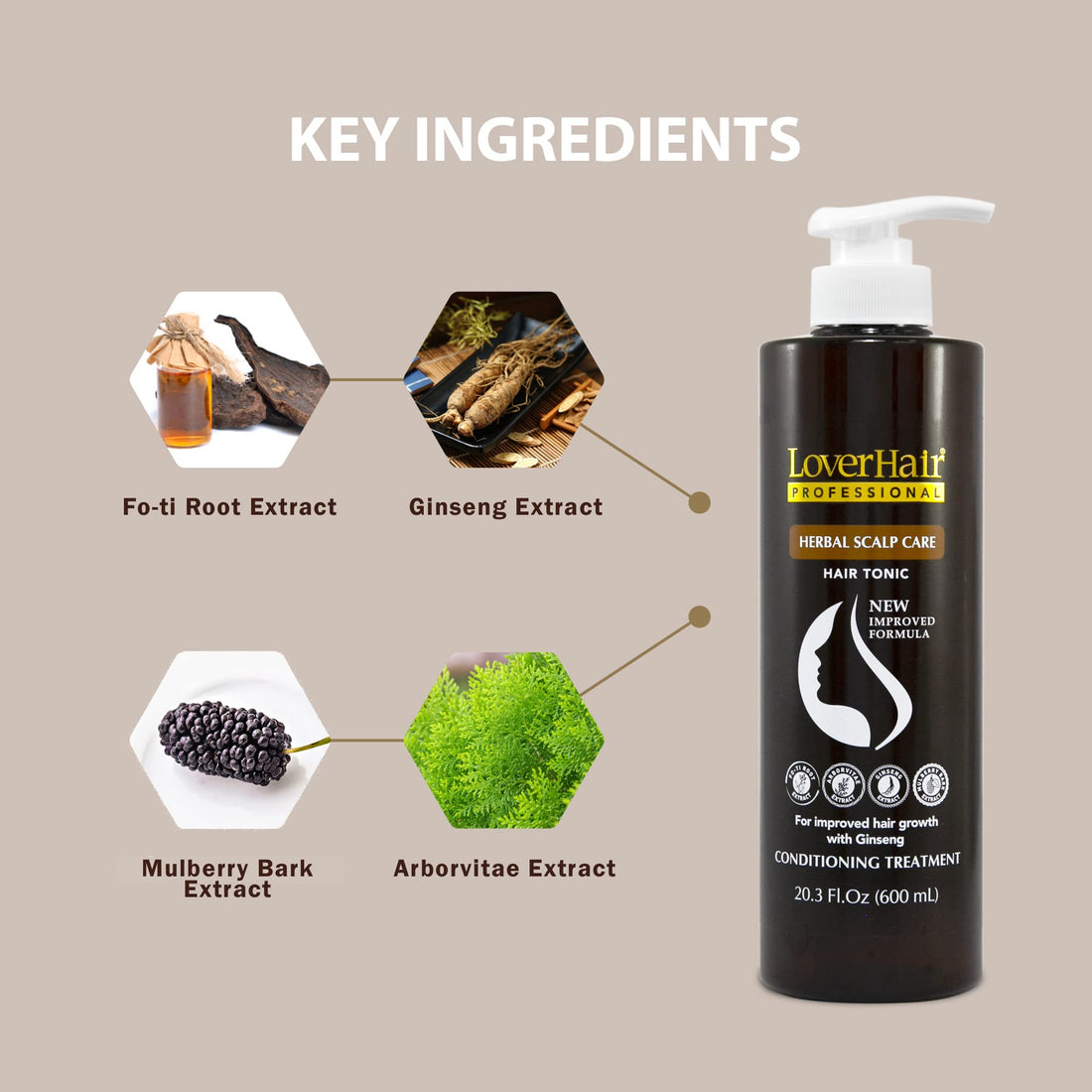 LoverHair Professional Herbal Scalp Care Conditioner 20.3 fl.oz (600ml)