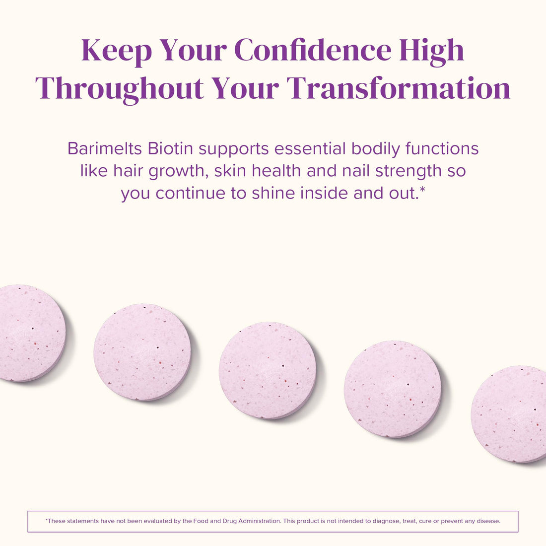 BariMelts Biotin 5000mcg - 90 Fast-Dissolving Tablets (3-Month Supply) - Sugar-Free Bariatric Vitamins for Women, Natural Strawberry Flavor