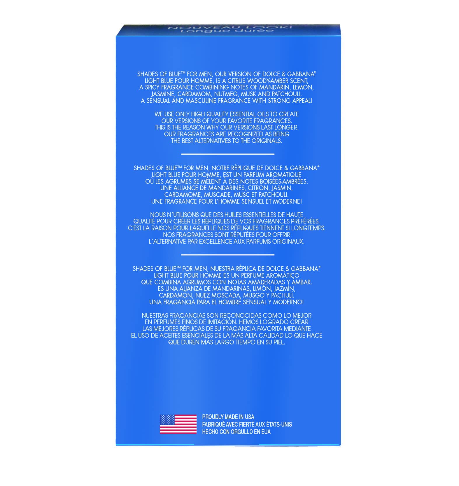 Shades of Blue for Men our Version of Dolce & Gabanna Light Blue EDT