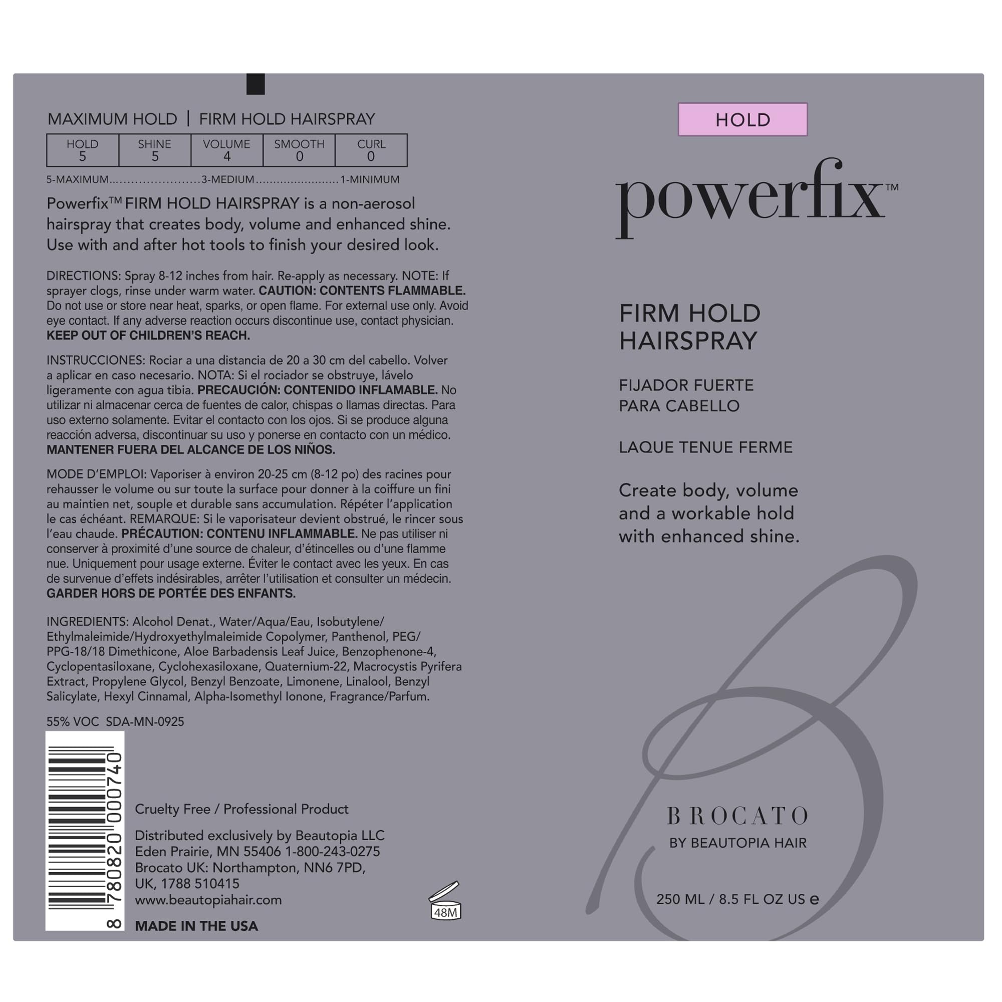 BROCATO Powerfix Firm Holding Spray 8.5 oz
