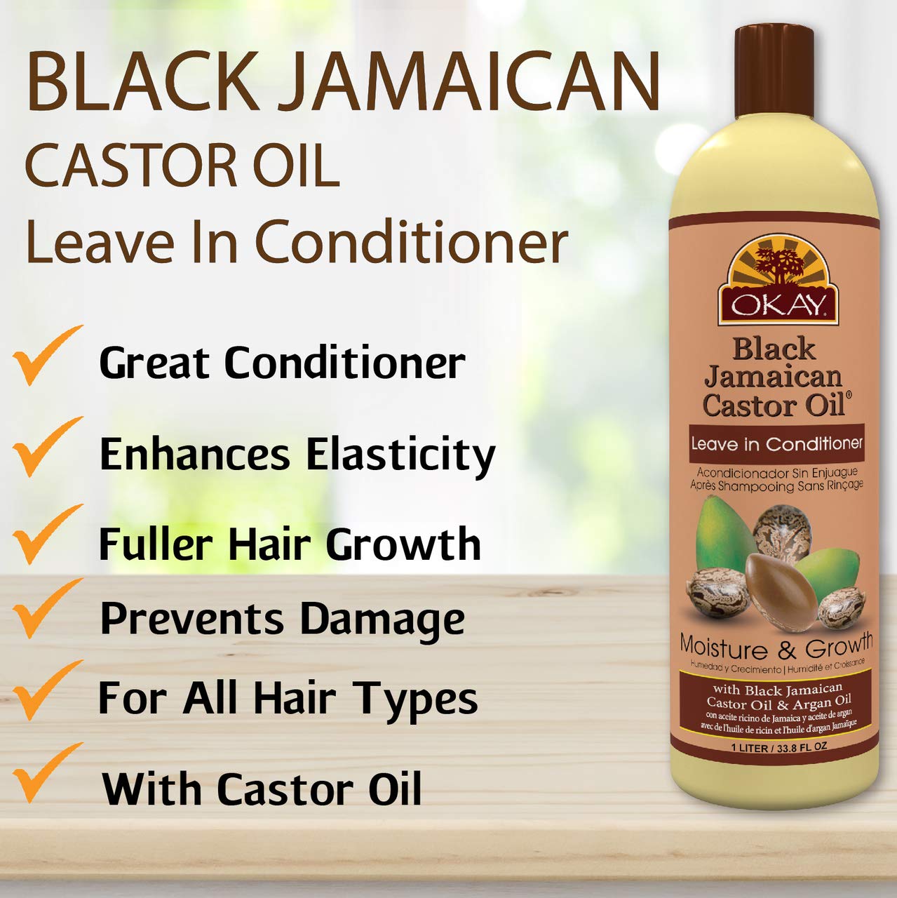 OKAY BLACK JAMAICAN CASTOR OIL LEAVE IN CONDITIONER 33.oz