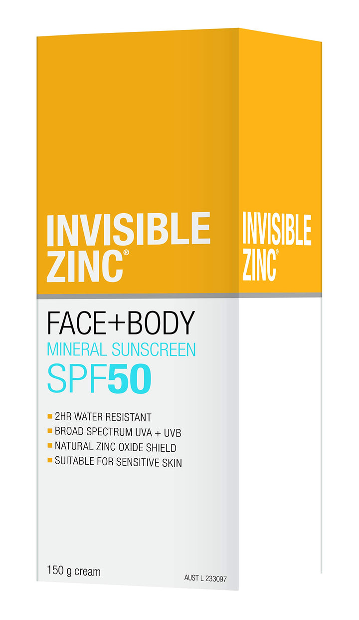 Invisible Zinc - Face + Body SunscreenSPF 50 UVA ââ‚¬â€œ UVB (150g/5.29oz)