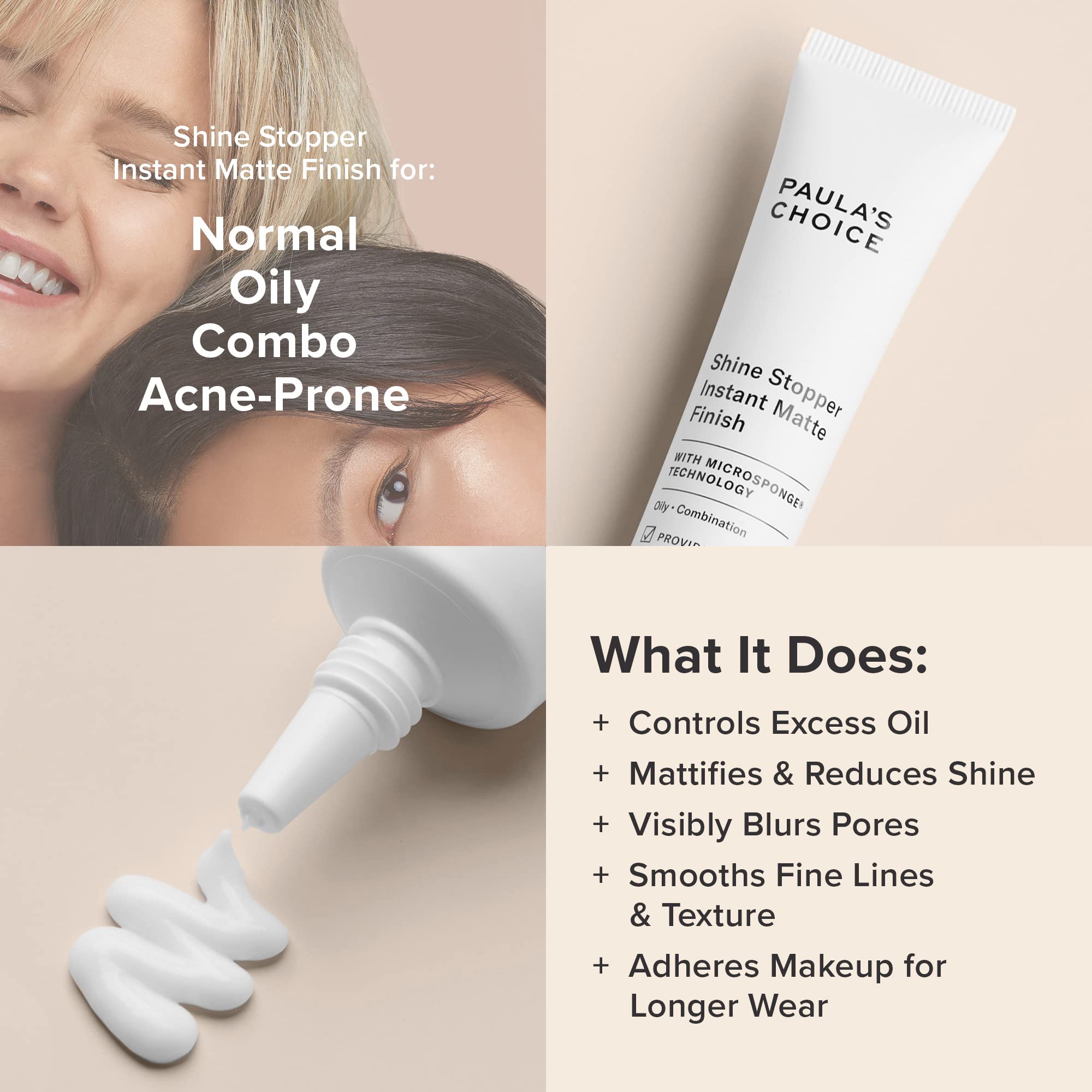 Paula's Choice SHINE STOPPER Instant Matte Finish Oil Control Primer, Pore Minimizer for Oily Skin, 1 Ounce