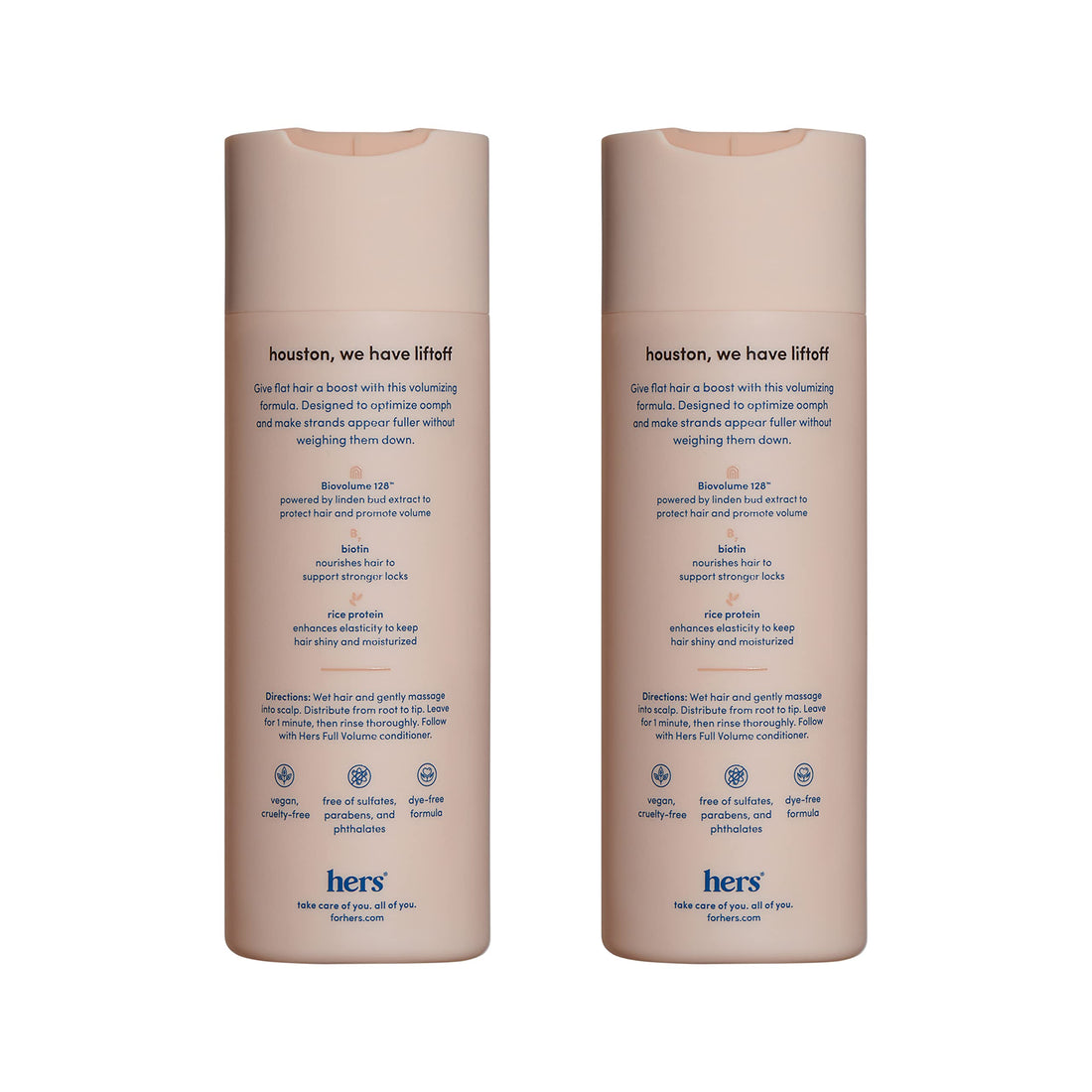 hers Full Volume Shampoo, 2 Pack - Volumizing Shampoo for Women with Biotin - Adds Lightweight Volume, Shine & Bounce - Coastal Cedar Citron - 2 x 6.4 fl oz