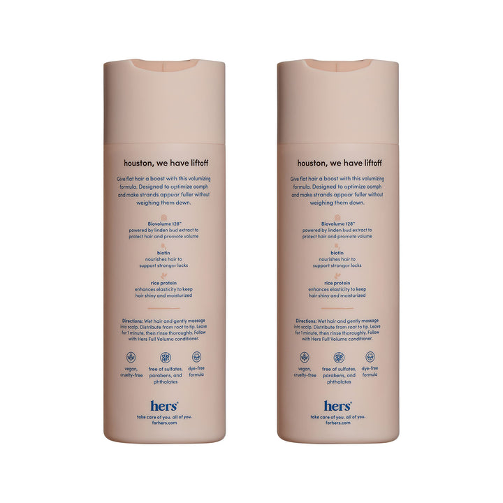 hers Full Volume Shampoo, 2 Pack - Volumizing Shampoo for Women with Biotin - Adds Lightweight Volume, Shine & Bounce - Coastal Cedar Citron - 2 x 6.4 fl oz