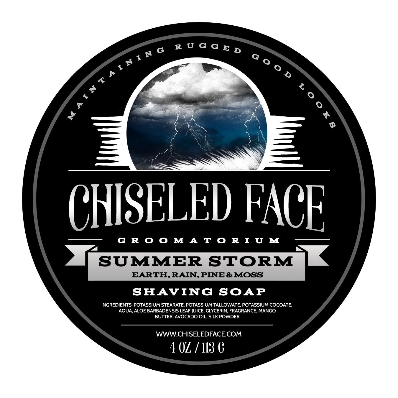 Summer Storm by Chiseled Face - Handmade Luxury Shaving Soap - Rich, Thick Lather - Smooth, Comfortable Shaves - Tallow-Based Soap - Made in the USA