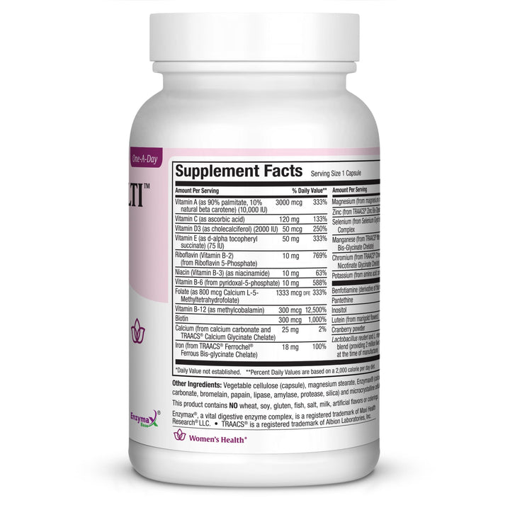 Maxi Health Women's Daily Multivitamin Biotin, Vitamins A B C D E, Calcium, Zinc, Lutein, Magnesium, Folate and More. Supports Gut Health for Women. Natural, Non-GMO, Gluten Free & Dairy Free Kosher