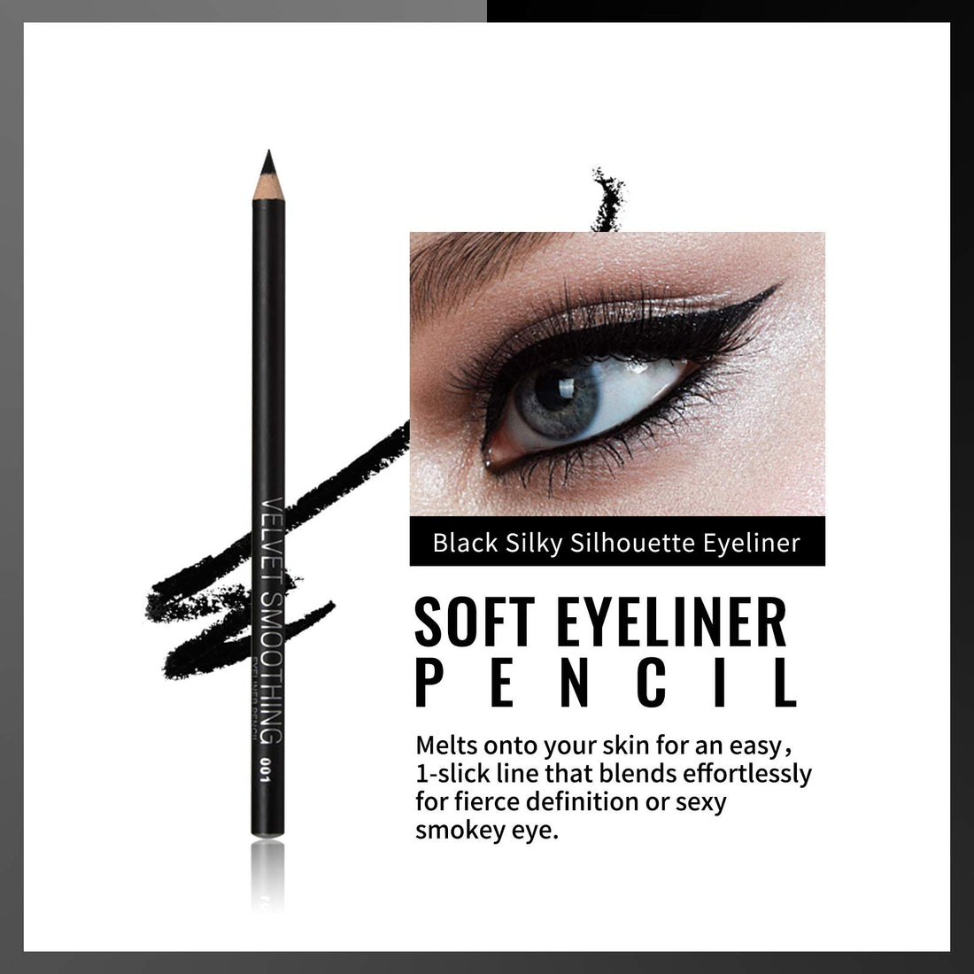 12PCS Erinde Black Eyeliner Pencil Set, 2 in 1 Soft Eyeliner pencil & Eyeshadow pencil Waterproof Natural Matte Hypoallergenic Eyeliners Black Makeup Pencils, Easy to Color, Long Lasting, Ideal GIFT