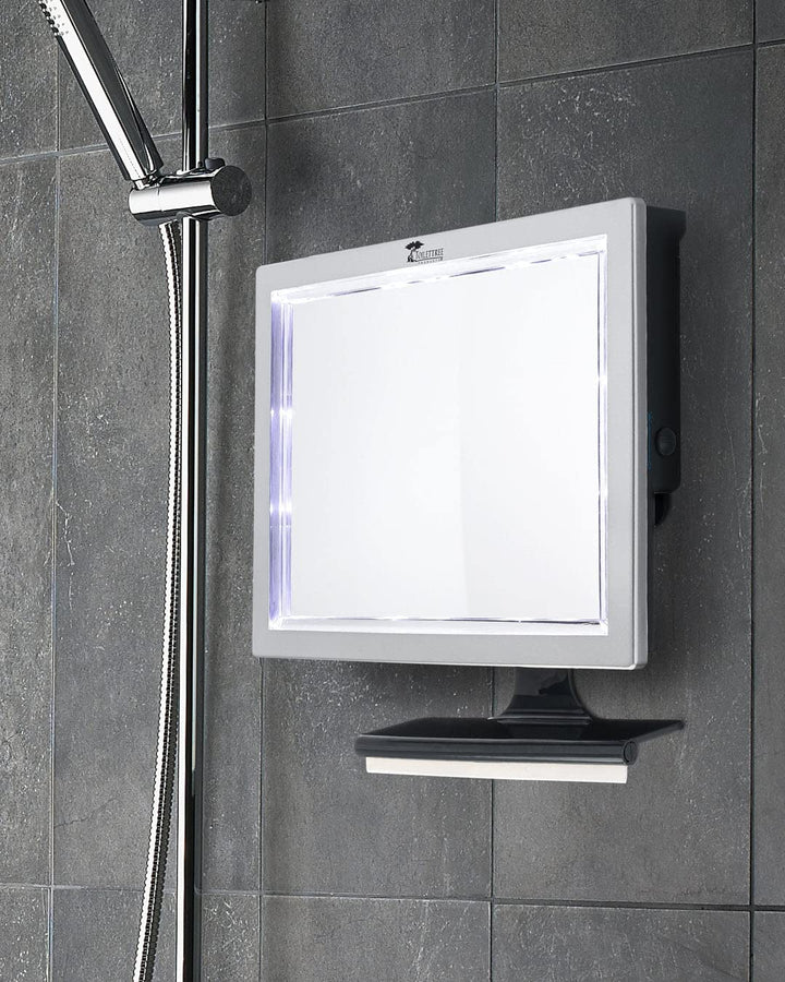 ToiletTree Products Fogless Shower Mirror with Squeegee - Anti-Fog Mirror - Adjustable Shaving Mirror with a Squeegee - Rust-Proof, Impact-Resistance Bathroom Shower Mirror