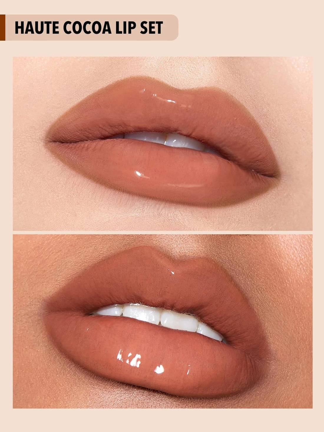 SHEGLAM Soft 90'S Glam 3-In-1 Lip Liner Moisturizing Plant Extracts Long Lasting Liquid Lipstick Plumping Lip Gloss Makeup Set - Haute Cocoa