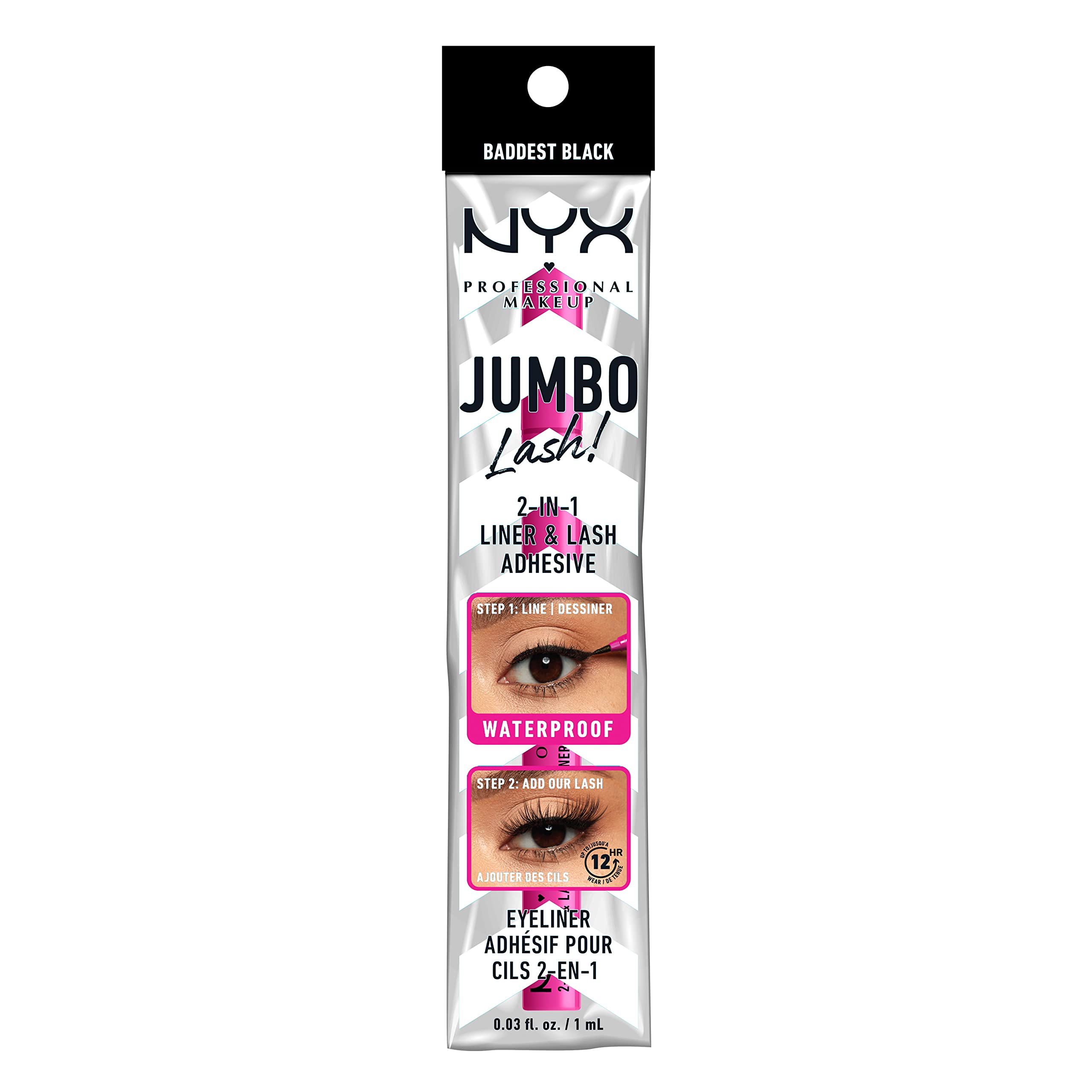 NYX PROFESSIONAL MAKEUP Jumbo Lash! 2-In-1 Eyeliner & Lash Adhesive - Baddest Black