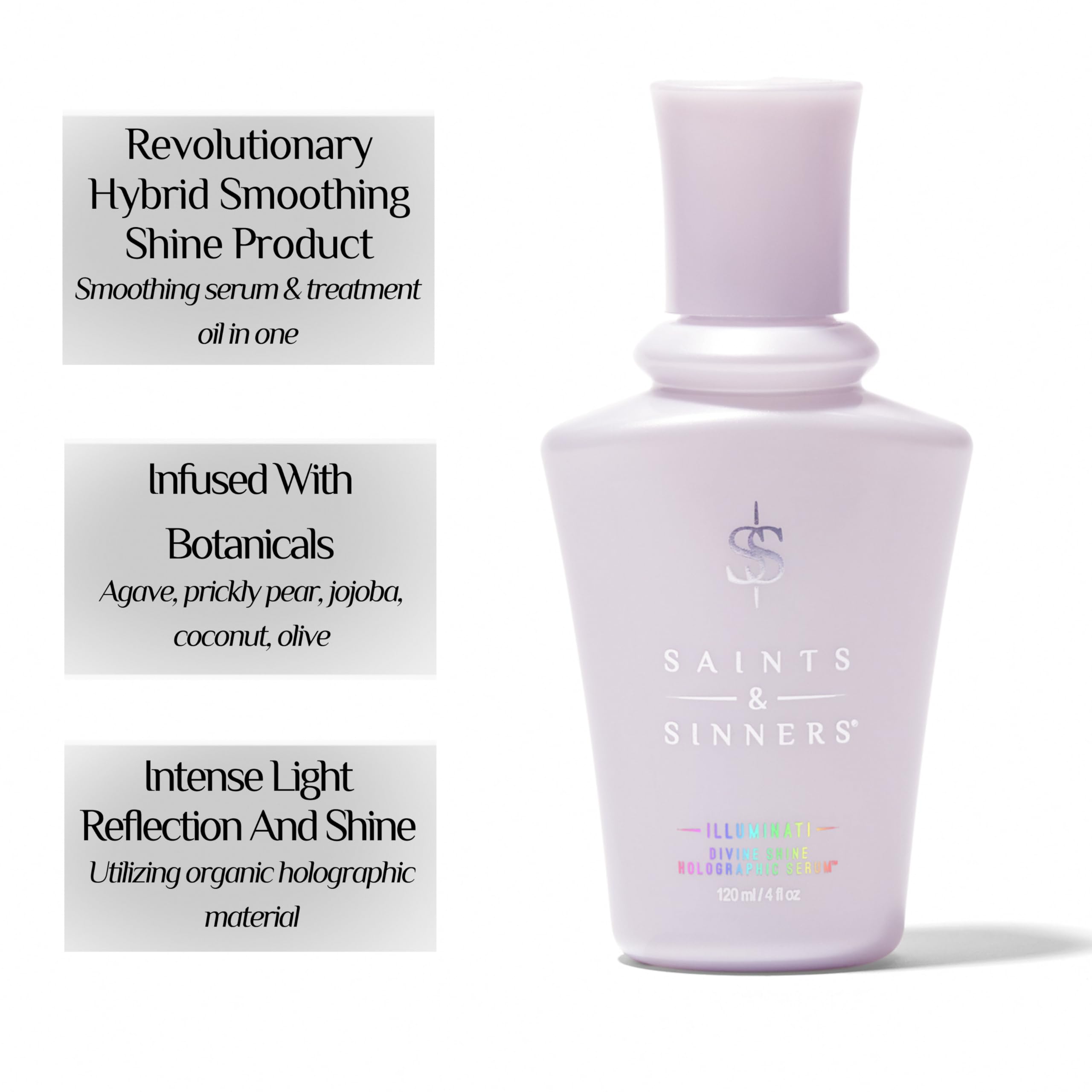 Saints & Sinners Award-Winning Illuminati Divine Shine Holographic Serum - Smoothing Hair Serum, Thermally & Environmentally Protects, Adds Shine