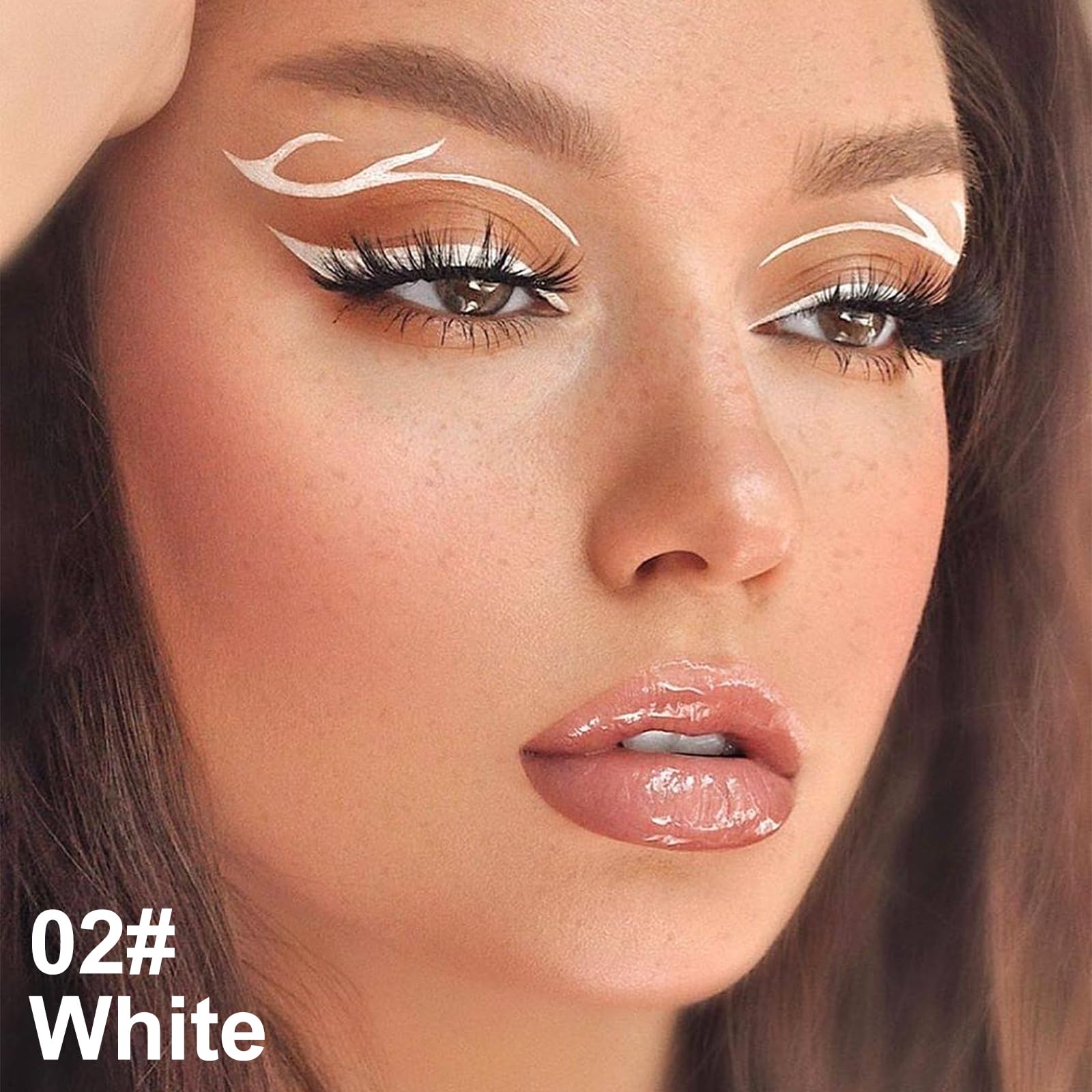 Erinde Waterproof Gel Eyeliner Pencil, Long-Lasting Sharpenable Eye Liner Pen, Waterline Gel Eyeliner Pencil, Ultra-Smooth Creamy Application, Smudge-Proof, Matte Finish, White