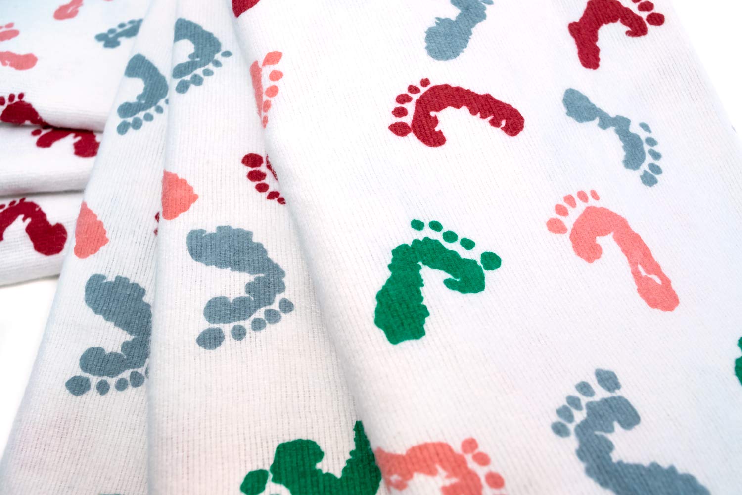 Baby Swaddle Hospital Blanket 3 Pack, Large Nursery Receiving Wrap, Unisex Boy Girl, 100% Soft Cotton Swaddles Newborn for Comforting, Durable Hospital Quality (Baby Feet, 3 Pack)